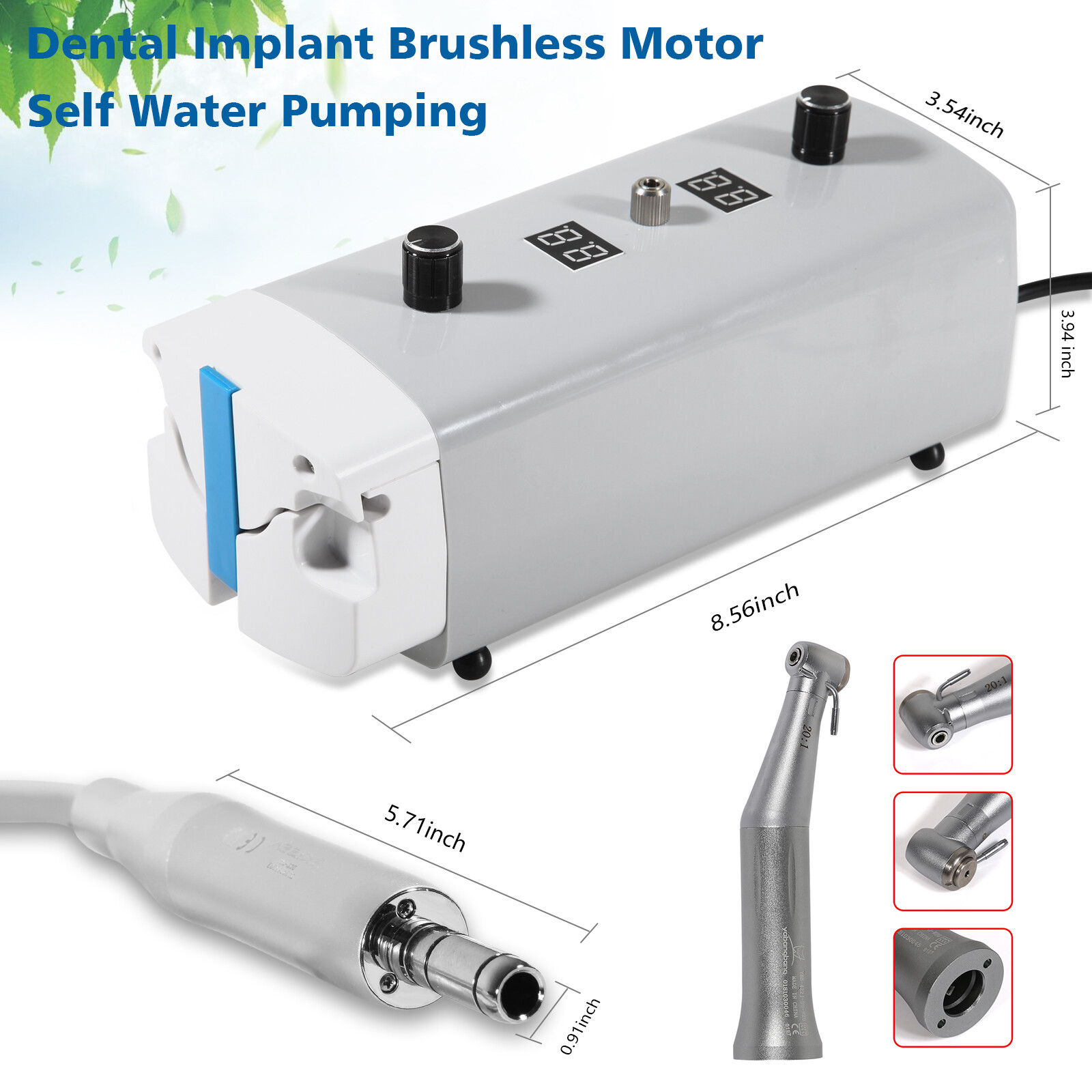 Surgical Dental Implant Brushless Motor Self Water Pumping /20:1 Contra Angle