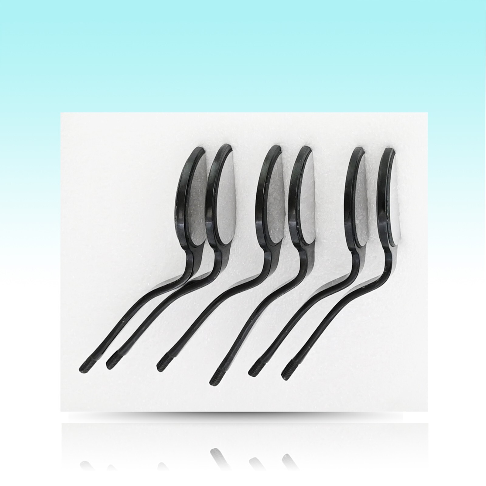 6 Pcs Dental Mouth Mirror #5 Front Surface Double Sided Black Coated DN-2470