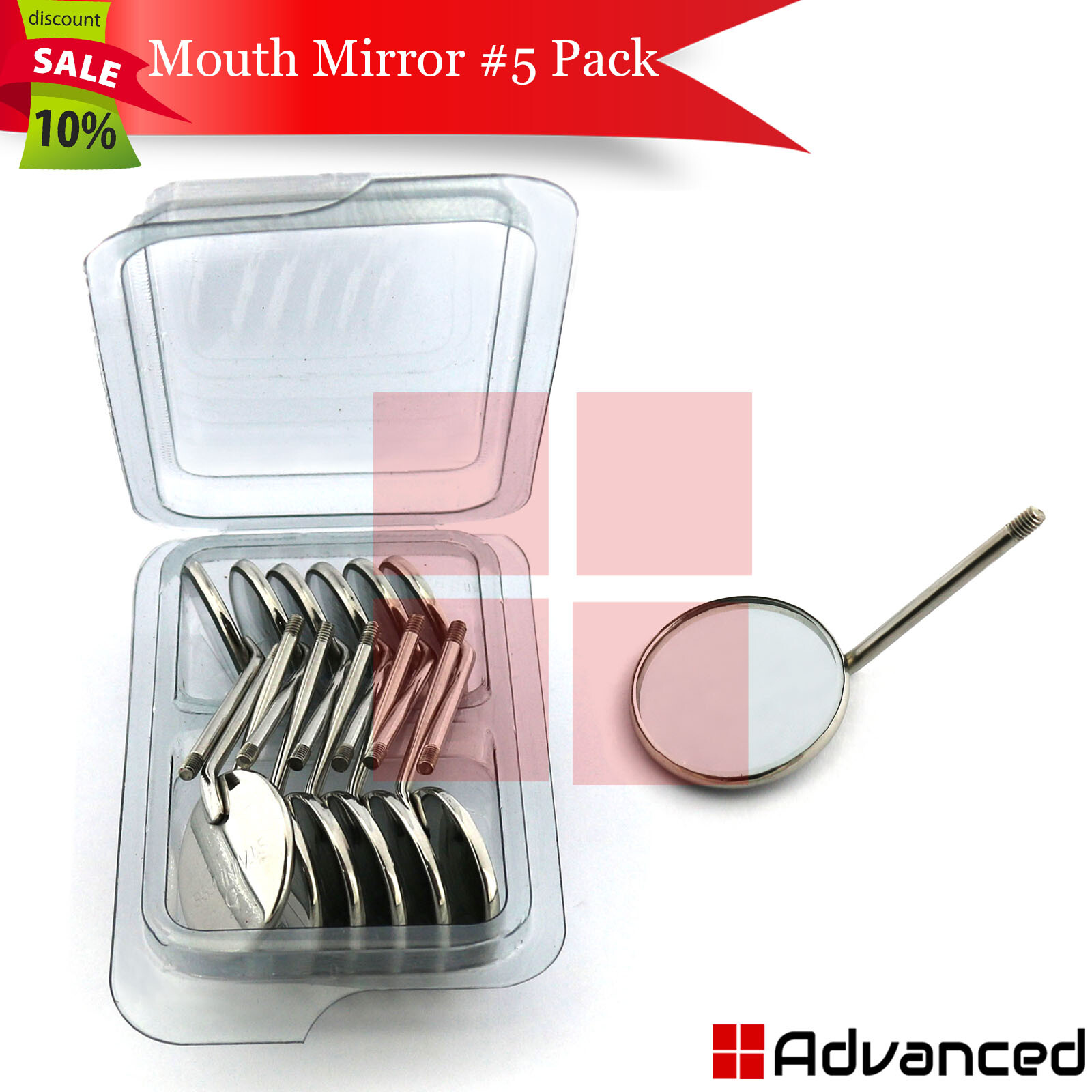 12Pcs Dental Mouth Mirror #5 Pack Reflector Front Surface Oral Examination Tools