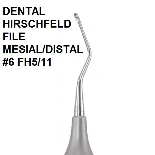 DENTAL INSTRUMENT HIRSCHFELD FILE MESIAL/DISTAL #6 FH5/11 Product in Good Condit