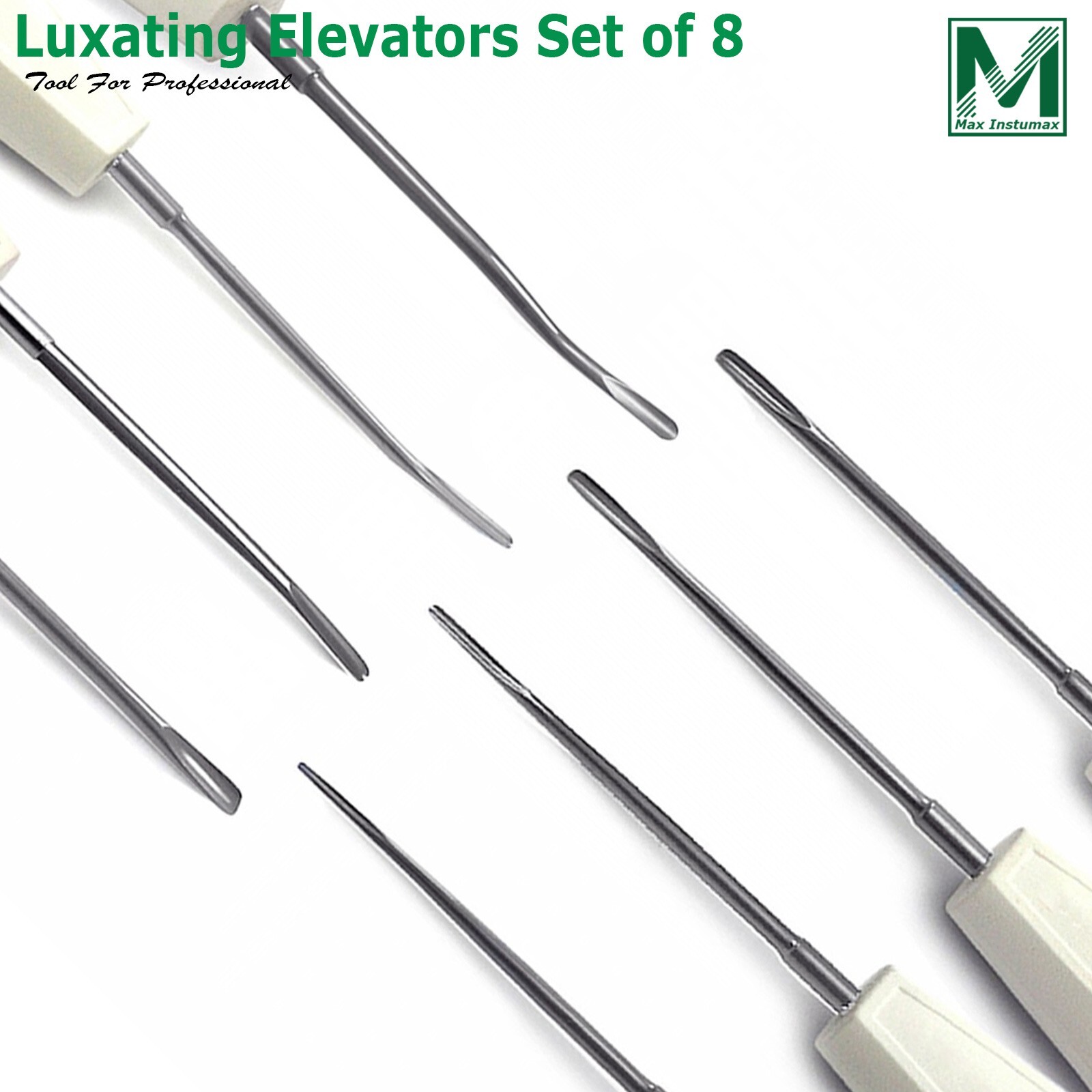 Set Of 8 Luxating Root Elevators Oral Surgery Tooth Extracting Extraction Dental