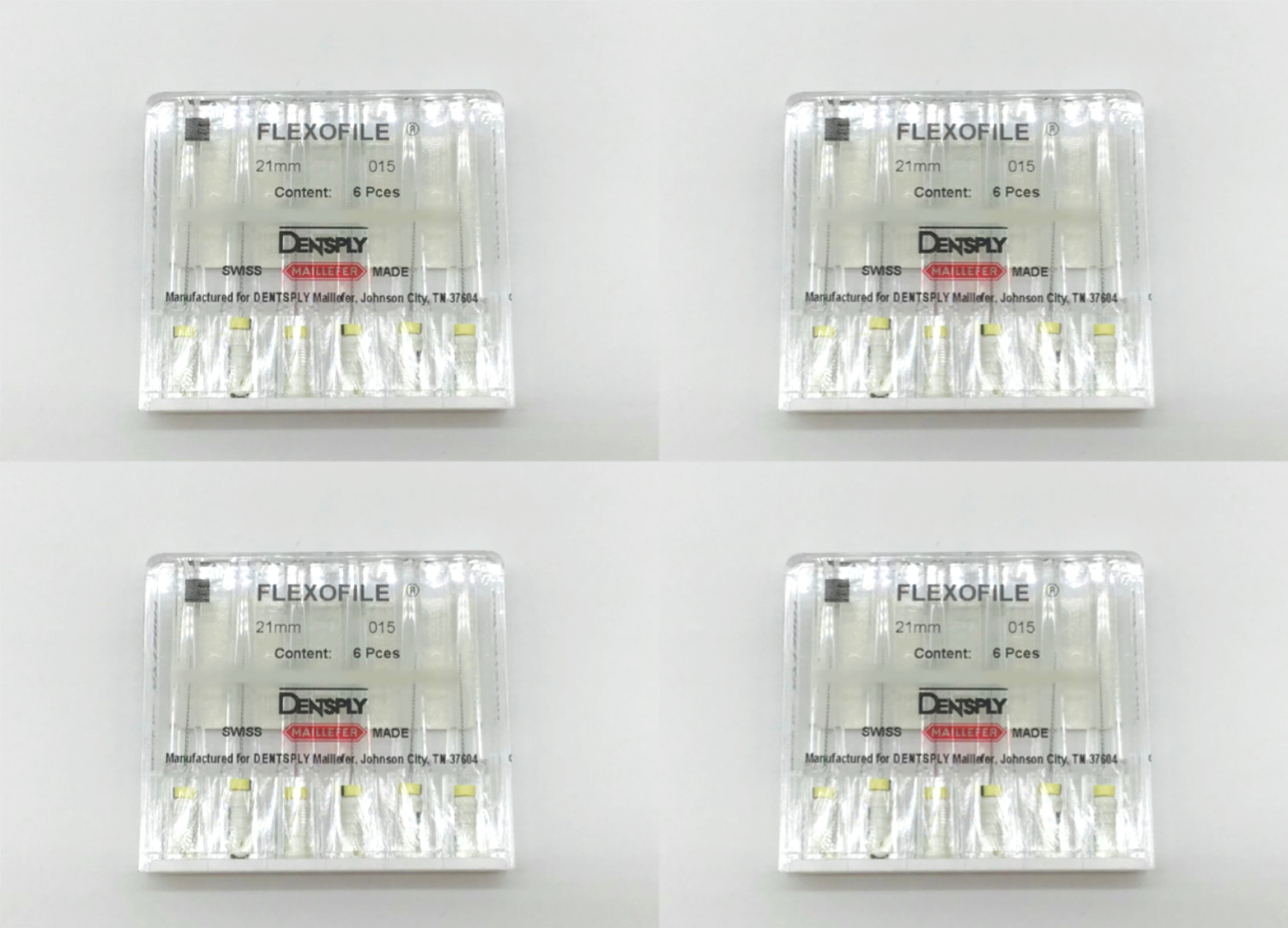 Dentsply 6713001 FlexoFile 21mm 015 – Pack of 6 – LOT of 4 – NEW