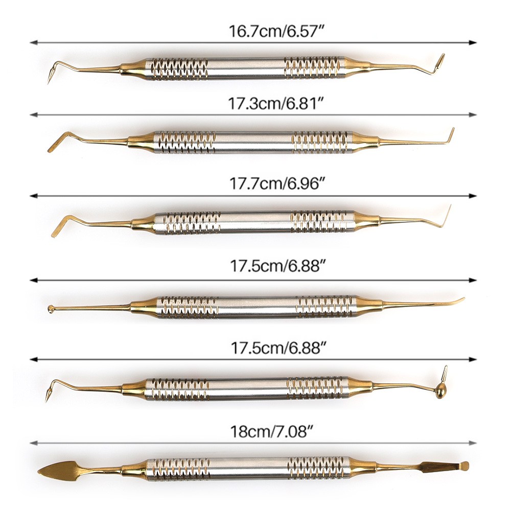 Dental Composite Resin Filling Filled Repair Spatula Instruments Tools 6 Pcs/kit