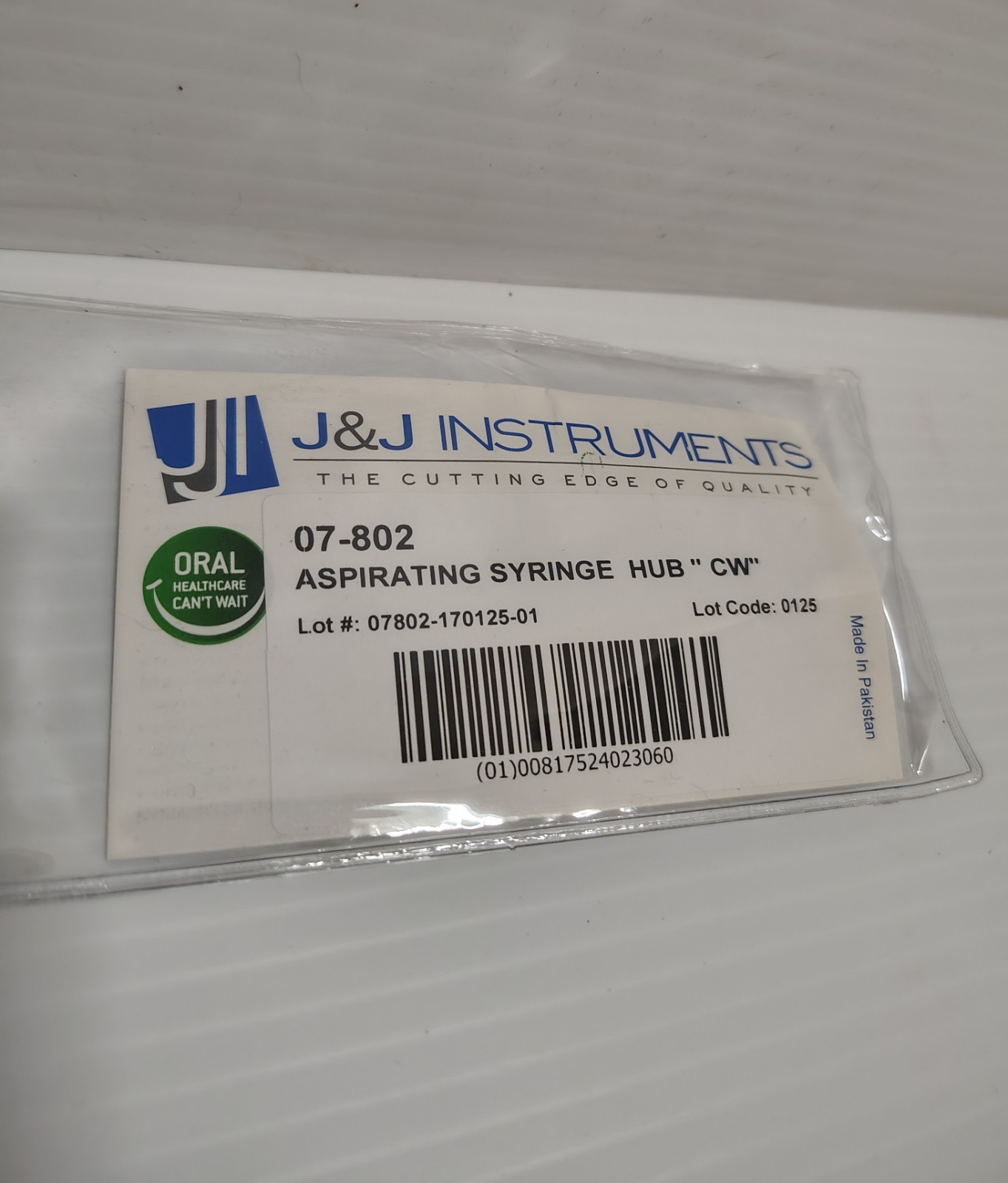 J&J Instruments Dental Aspirating Syringe Hub C-W Type American Threading 07-802