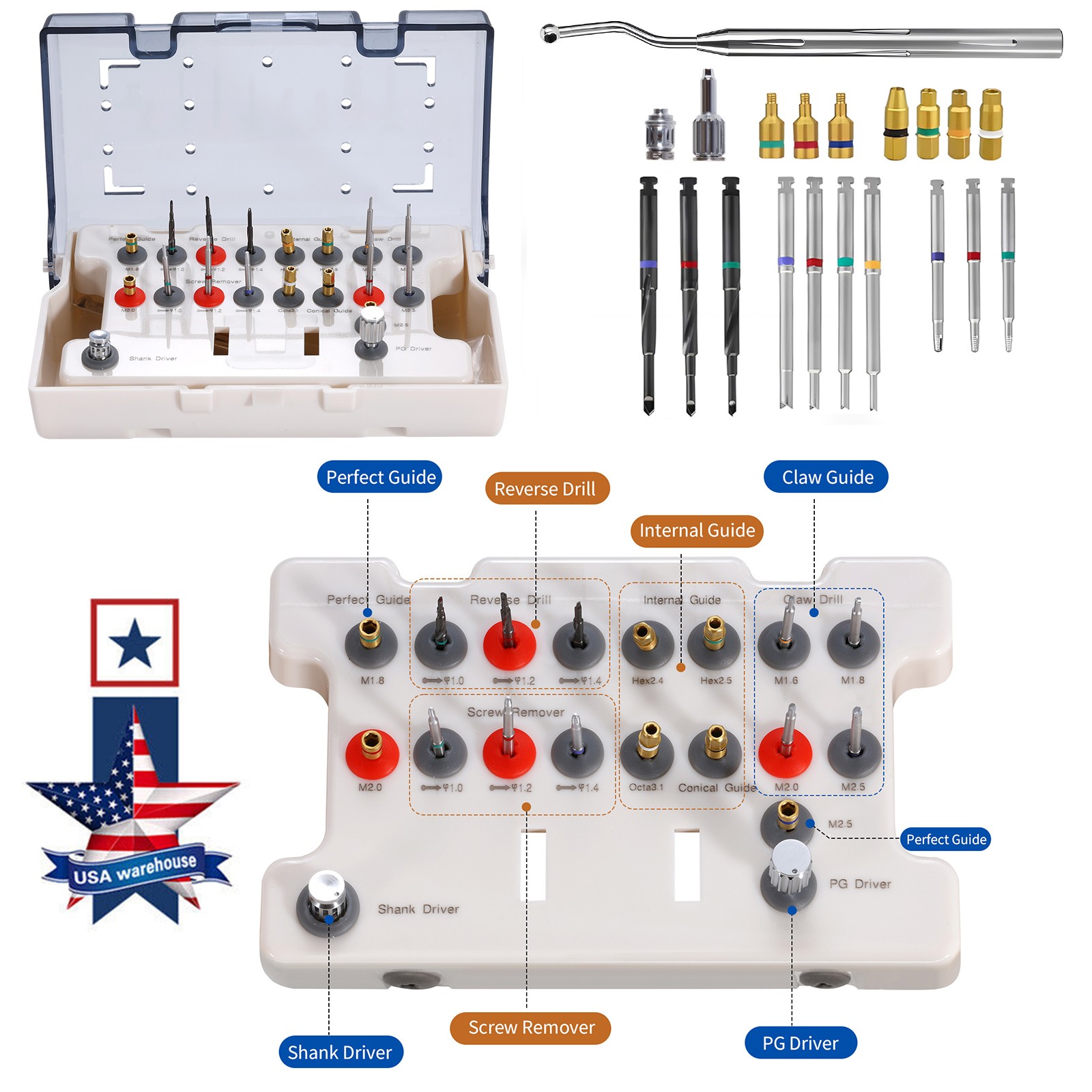 Dental Implant Screw Removal Kit Broken Extractor Surgical Remover Instruments