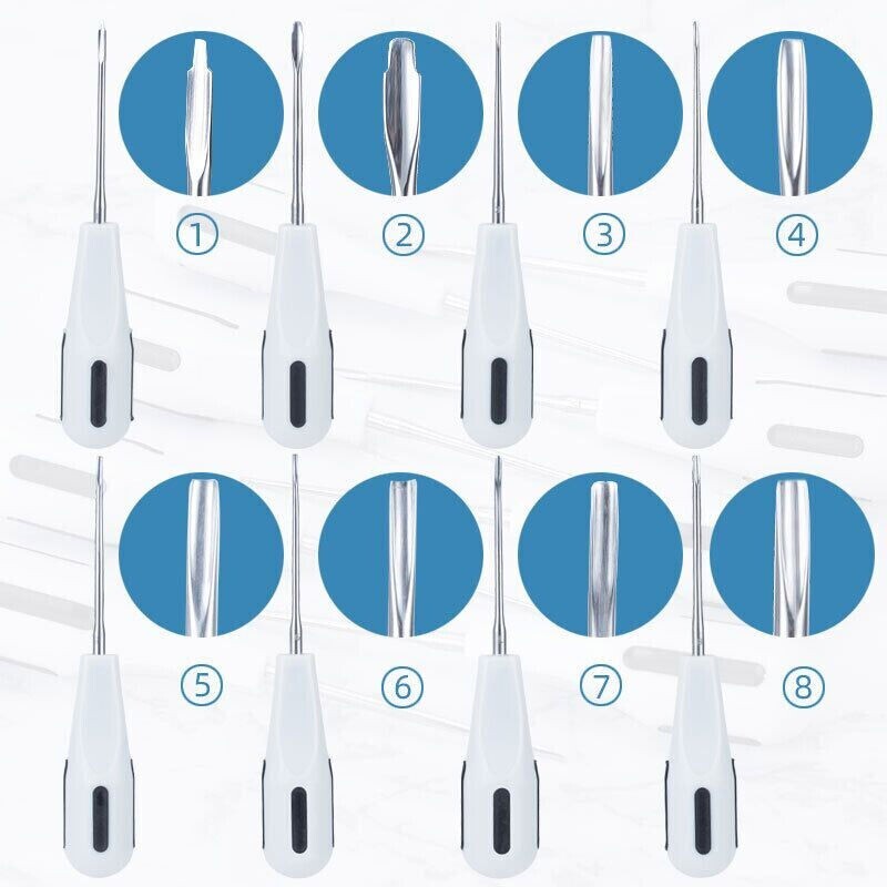 Set Of 8 Luxating Root Elevators Oral Surgery Tooth Extracting Extraction Dental