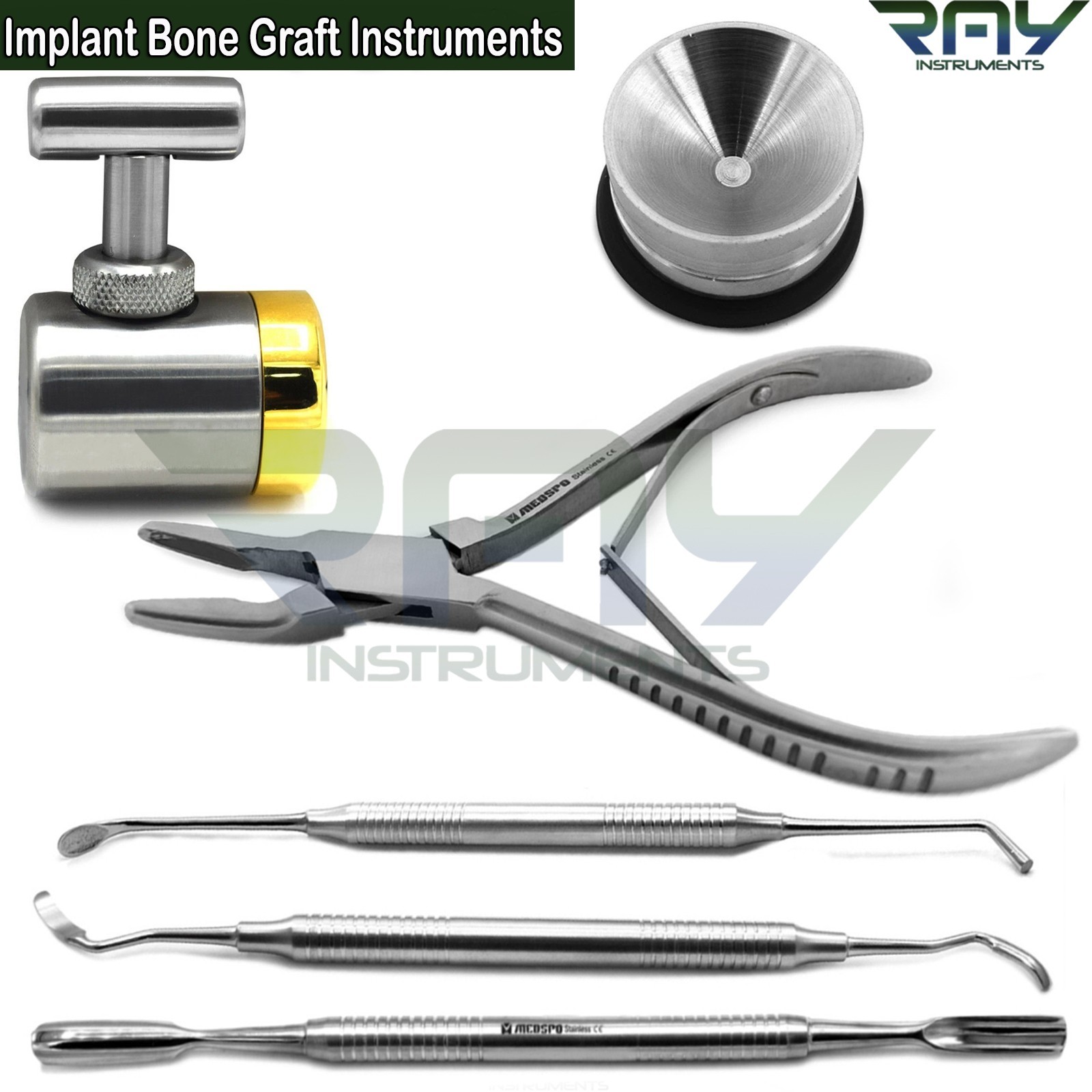 Dental Bone Grafting Crusher Mill Grinder Bone Rongeur Plier Bone Graft Packer