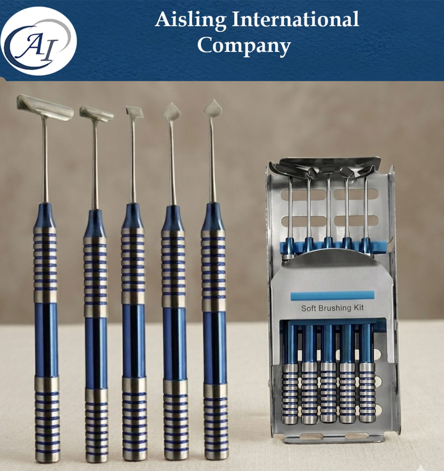 Hu-Friedy Soft Brushing Kit Dental Instrument Implant Lingual Flaps Surgery Set