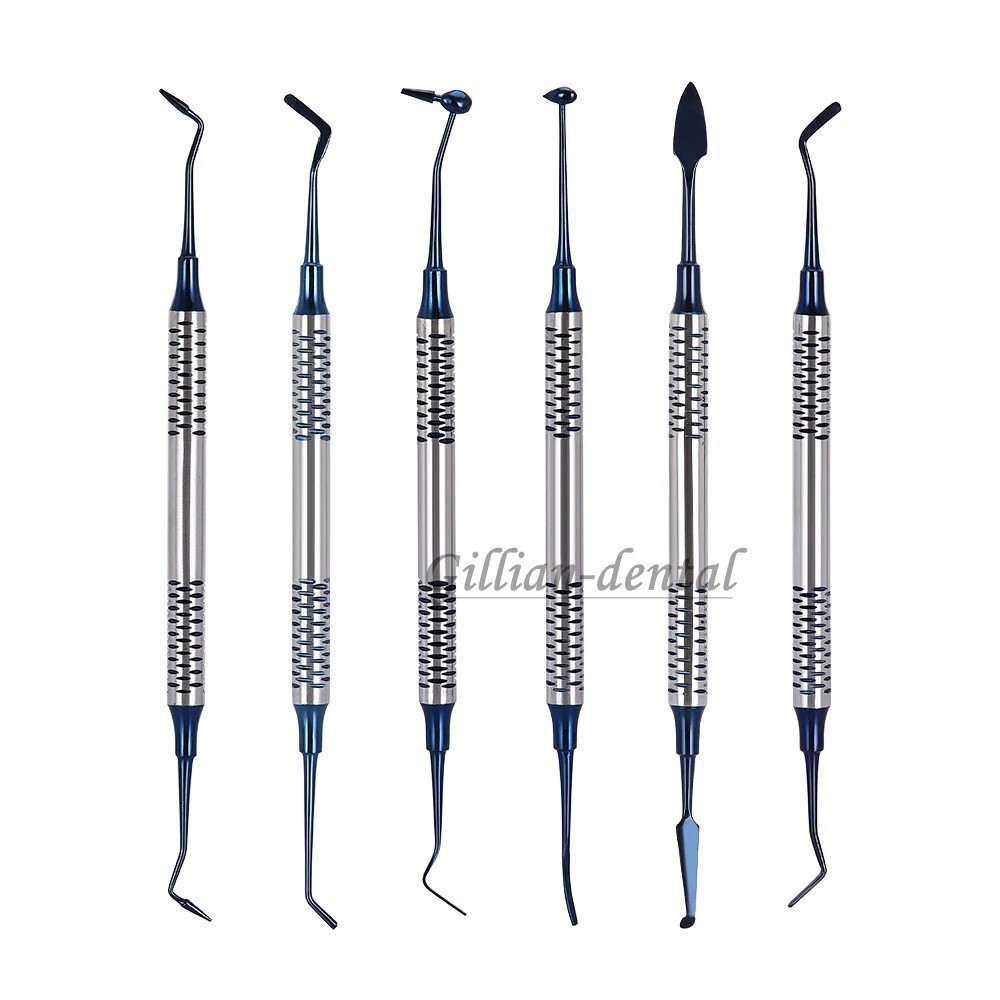 6pcs/set Dental Composite Resin Filling Spatula Repair Restorative Instruments