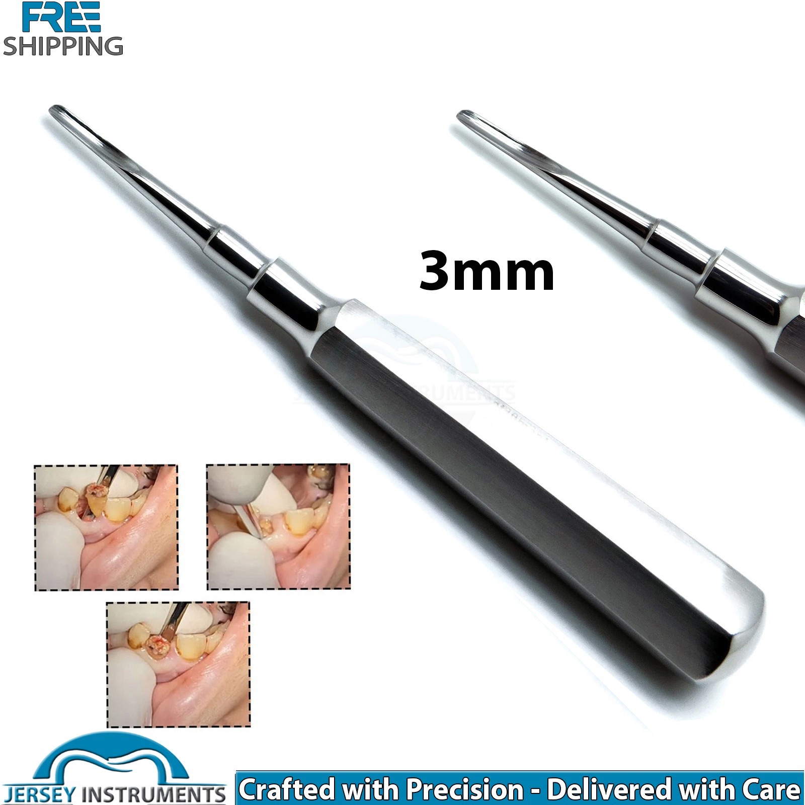 5 Pieces Set Dental Luxation Elevators Cryer Left Right & Coupland 2mm 3mm 4mm