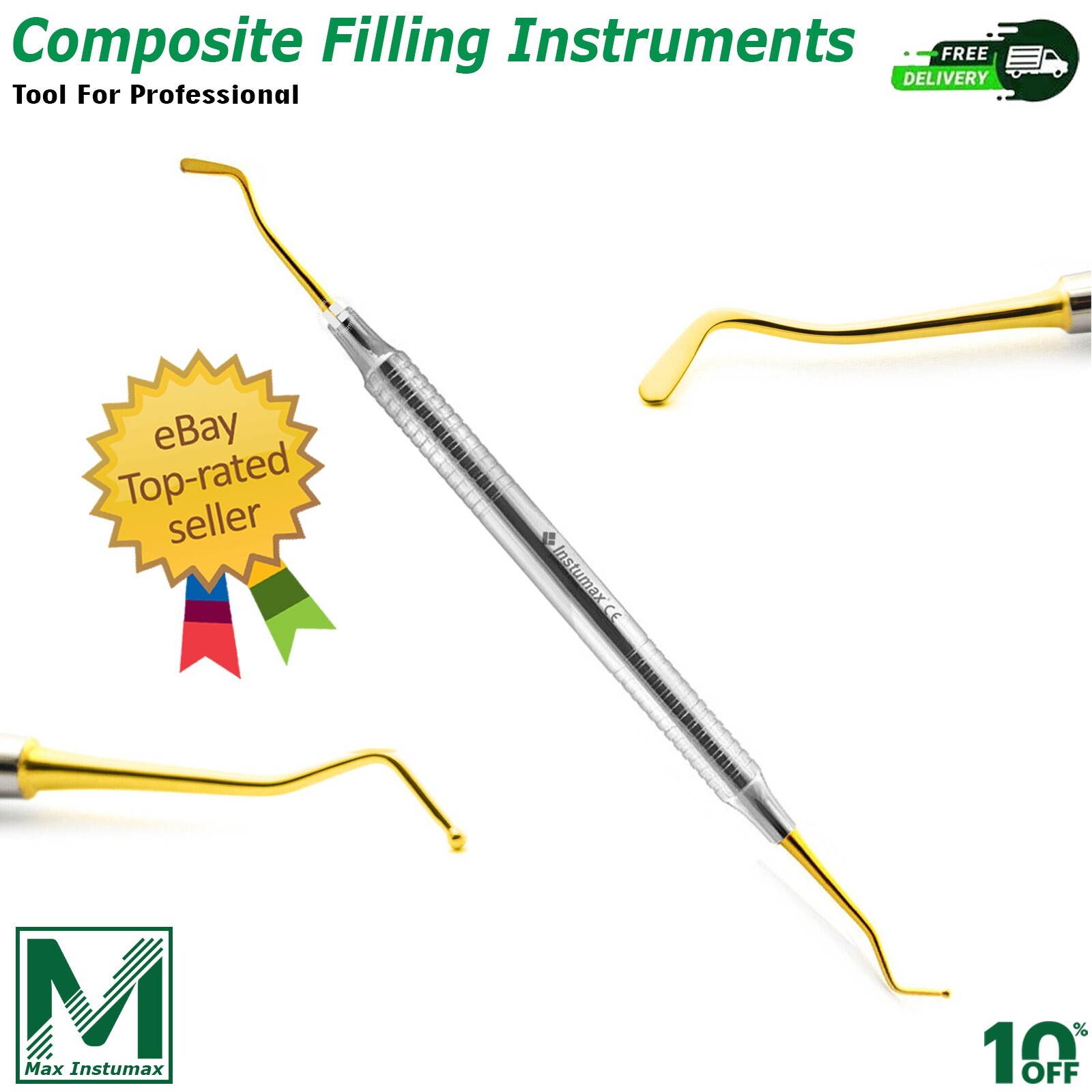 Composite Instruments Filling Heideman Spatulas Flat Plastic Mixing Burnisher CE