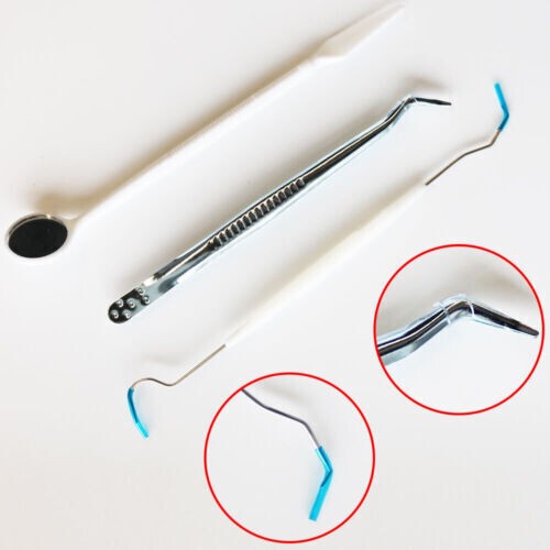 3Pcs/Pack Dental Disposable Stainless Steel+ Plastic Mouth Mirror Tweezers Probe