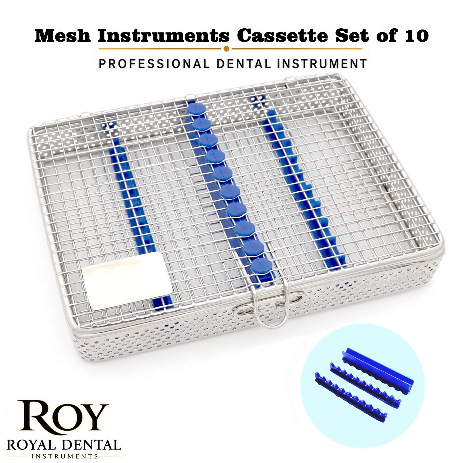 Dental Mesh Instruments Cassette Sterilization Tray Rack For Holding 10Pcs