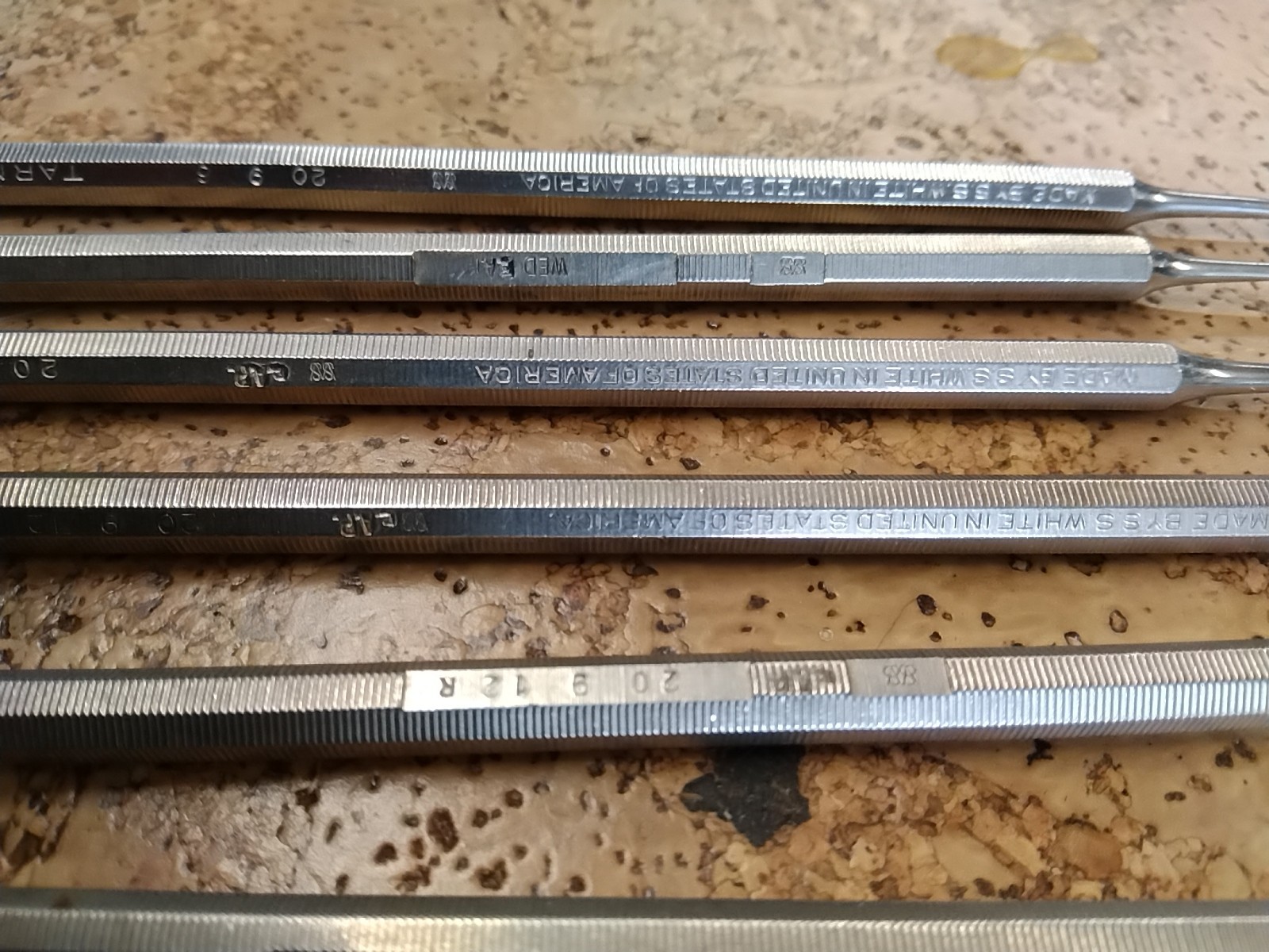 SS WHITE TARNO USA PICK LOT OF 6 VINTAGE DENTAL INSTRUMENTS