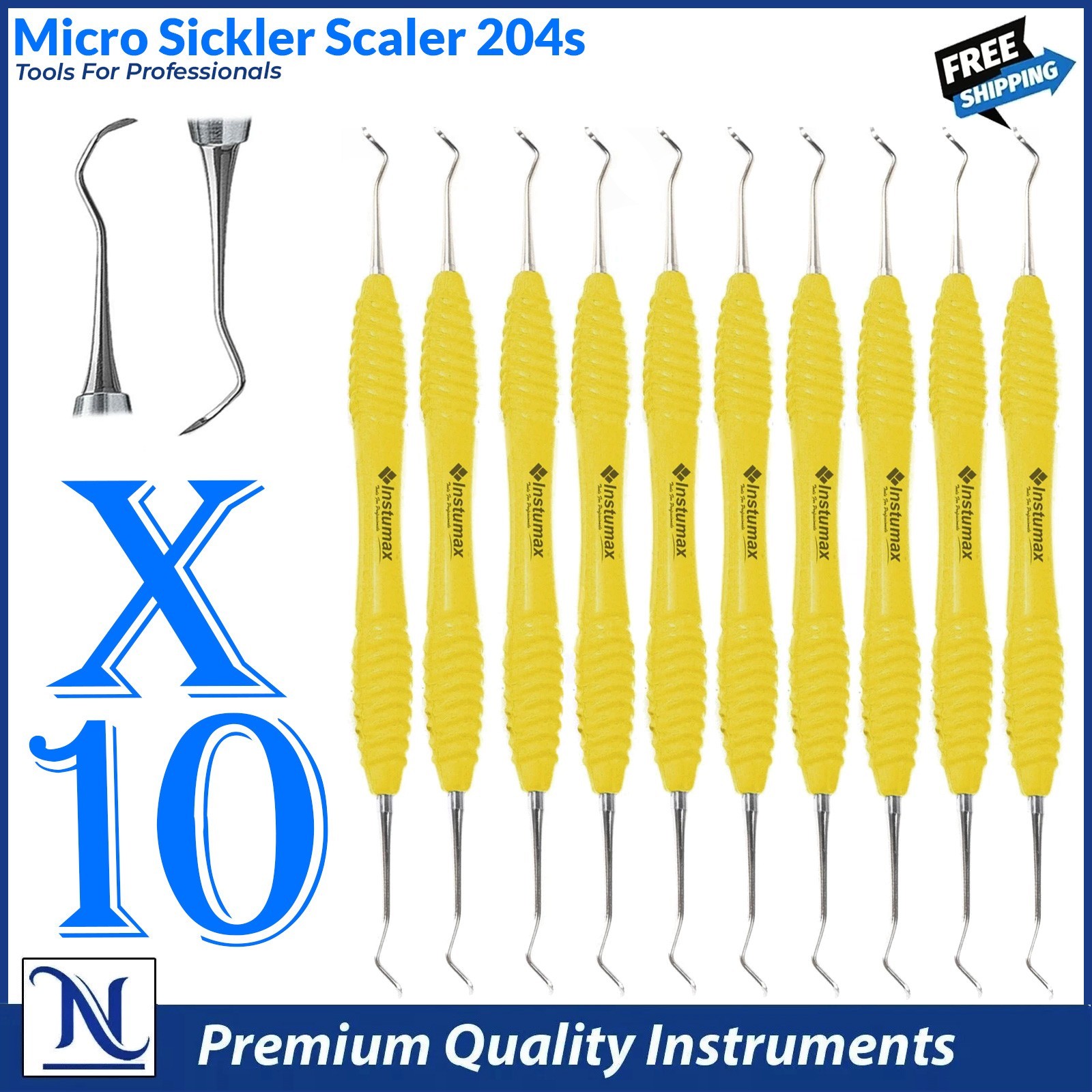 Sickle Scaler 204s Dental Hand Instruments Pro Periodontal Hygiene Pick Tool CE