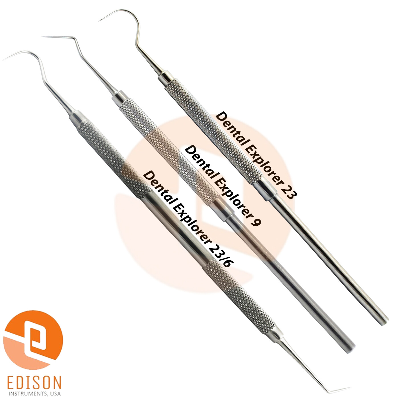 3Pcs Dental Probe 9 Periodontal Explorer 23/6 Teeth Cleaning Dentist Pick Tools