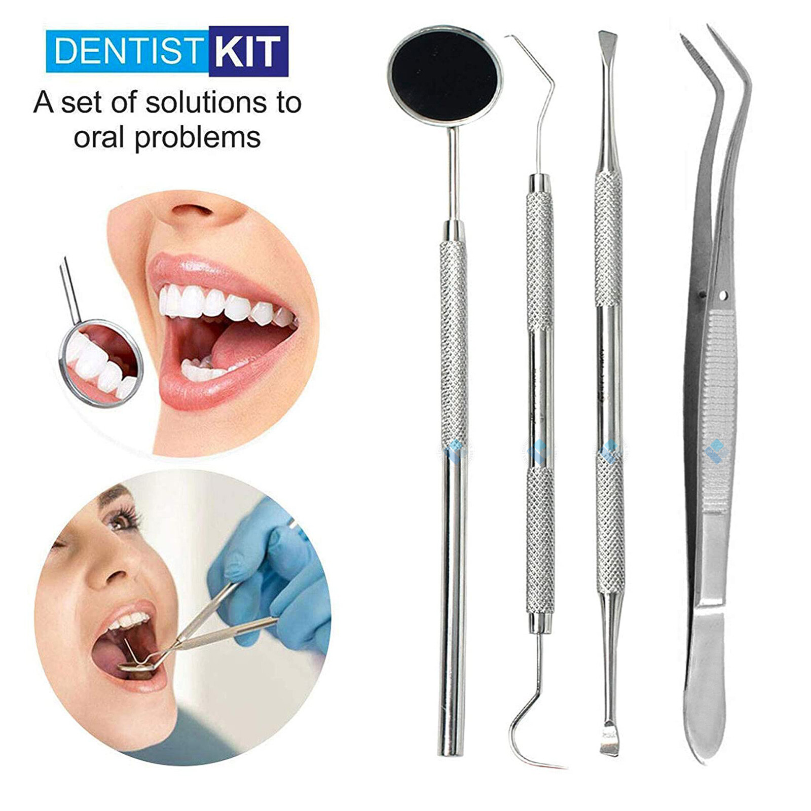 Dental Pick & Mirror Tools Sculpture Instrument Double End Dentist Oral Kit Set