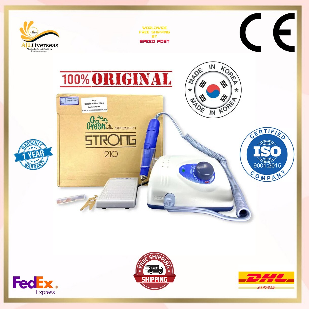 Saeshin Strong Nail ART/Manicure Pedicure Machine/Dental Lab Micromotor 210/105L