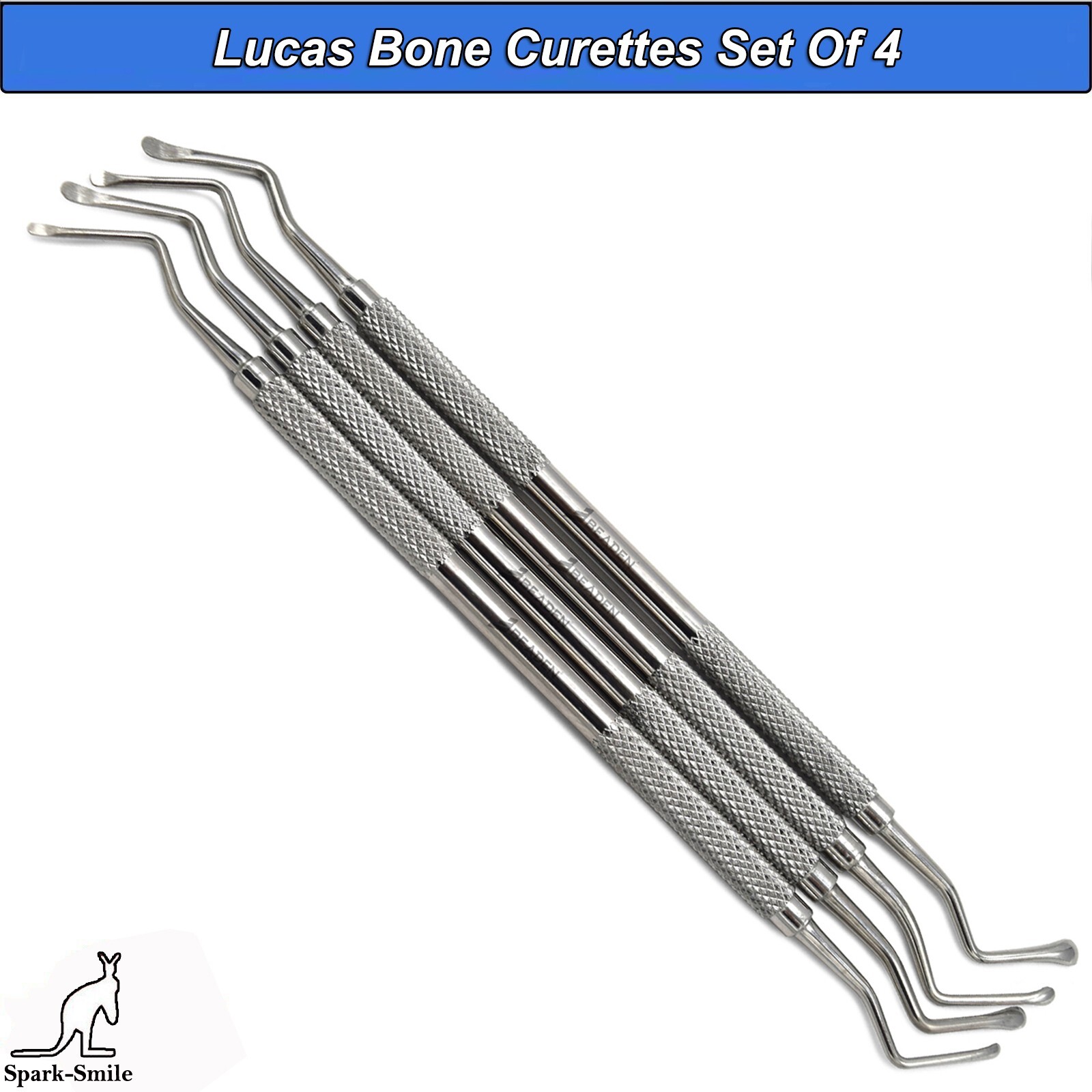 Dental Lucas Bone Curettes & Periotome Micro Serrated PT1 PT2 Extraction Tools