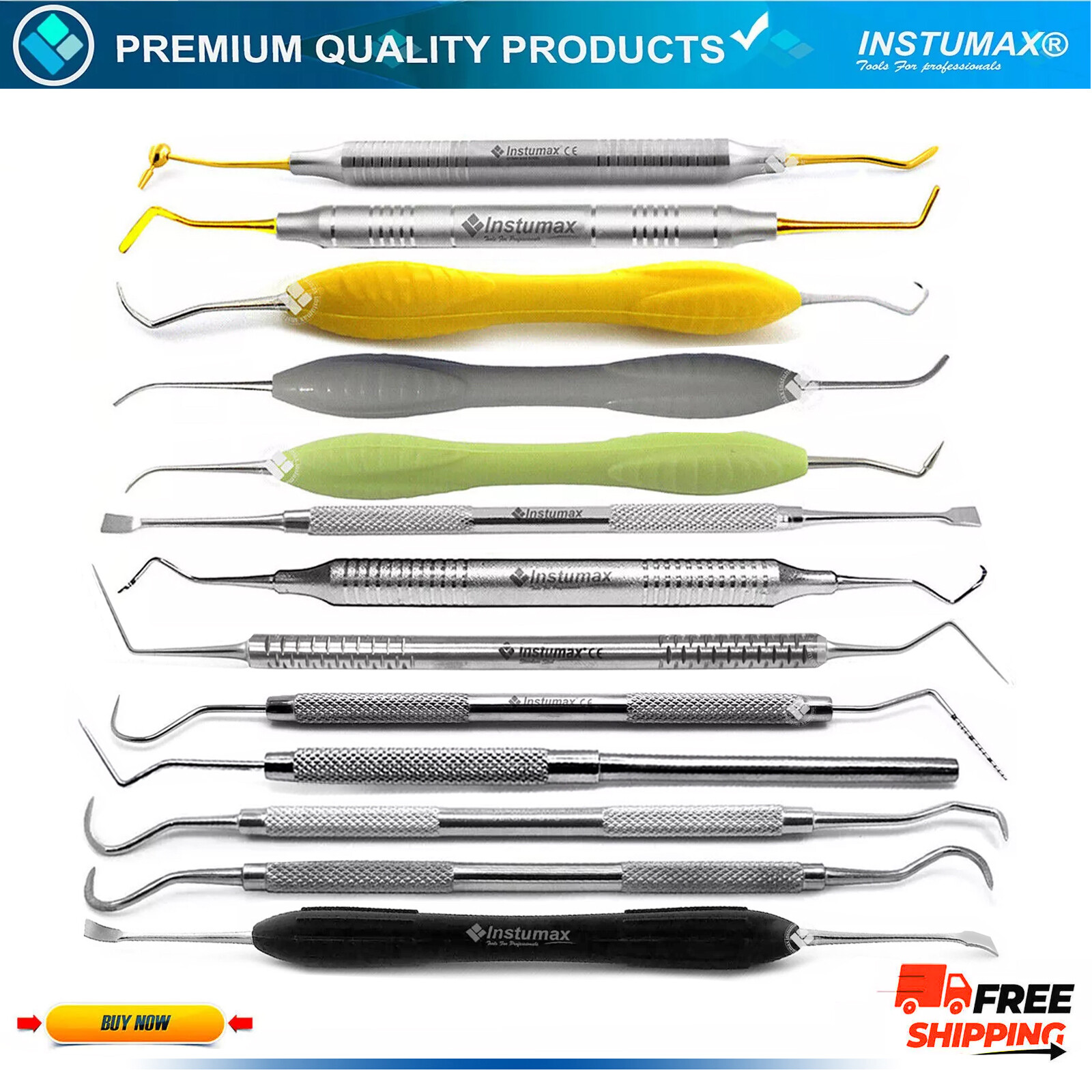 Dental Tooth Scaling Composite Filling Instruments Restoration Placement Tools