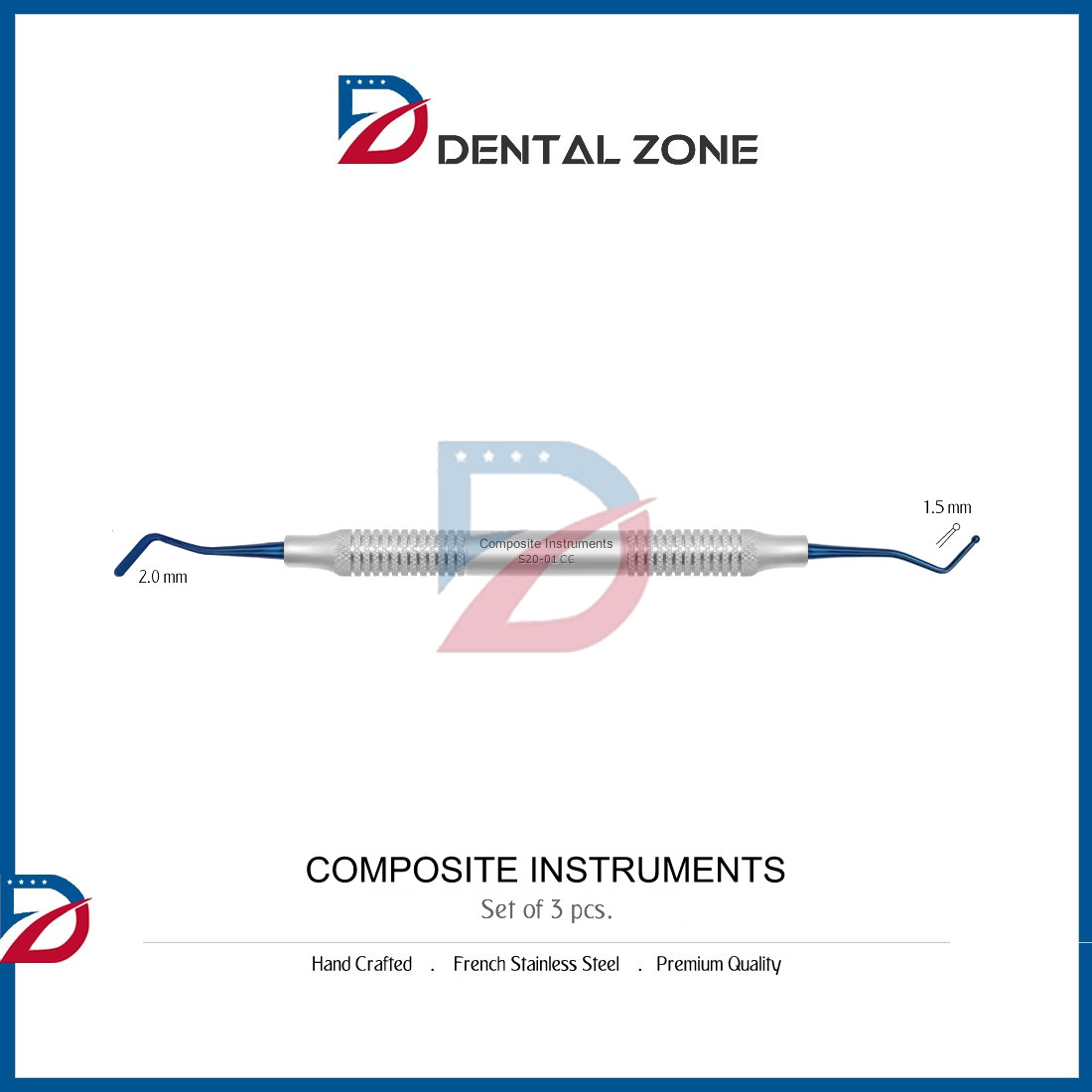 DENTAL COMPOSITE FILLING INSTRUMENTS PLASTIC BALL TIP BURNISHER *SET OF 3* NEW