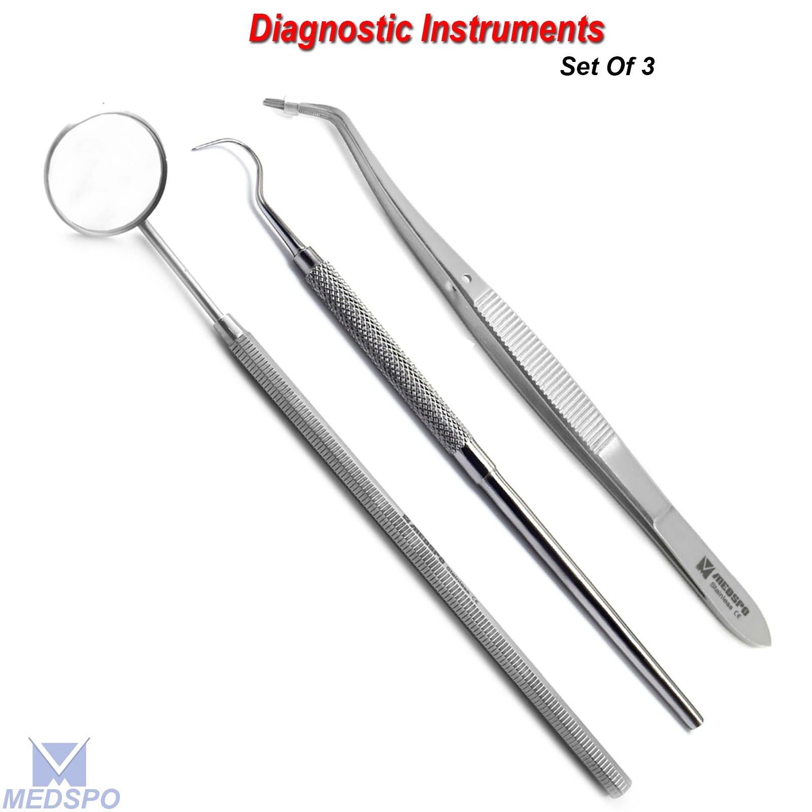 Diagnostic Exam Pack Basic Cotton Dressing Forceps Dental Meriam Tweezers Set