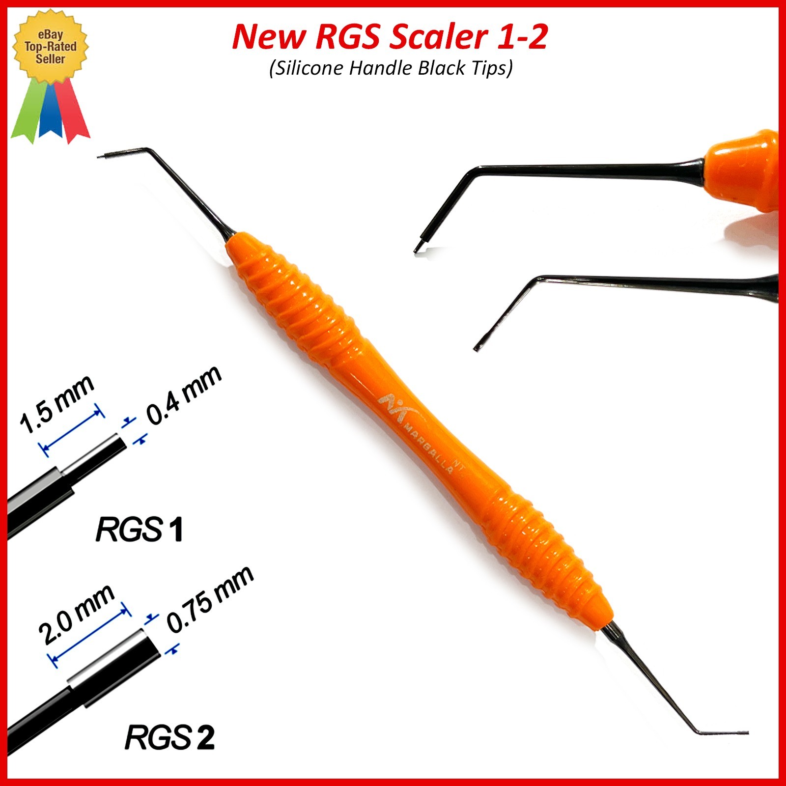 New Dental Composite Instruments RGS 1-2 / 3-4 Silicone Handle Black Tips