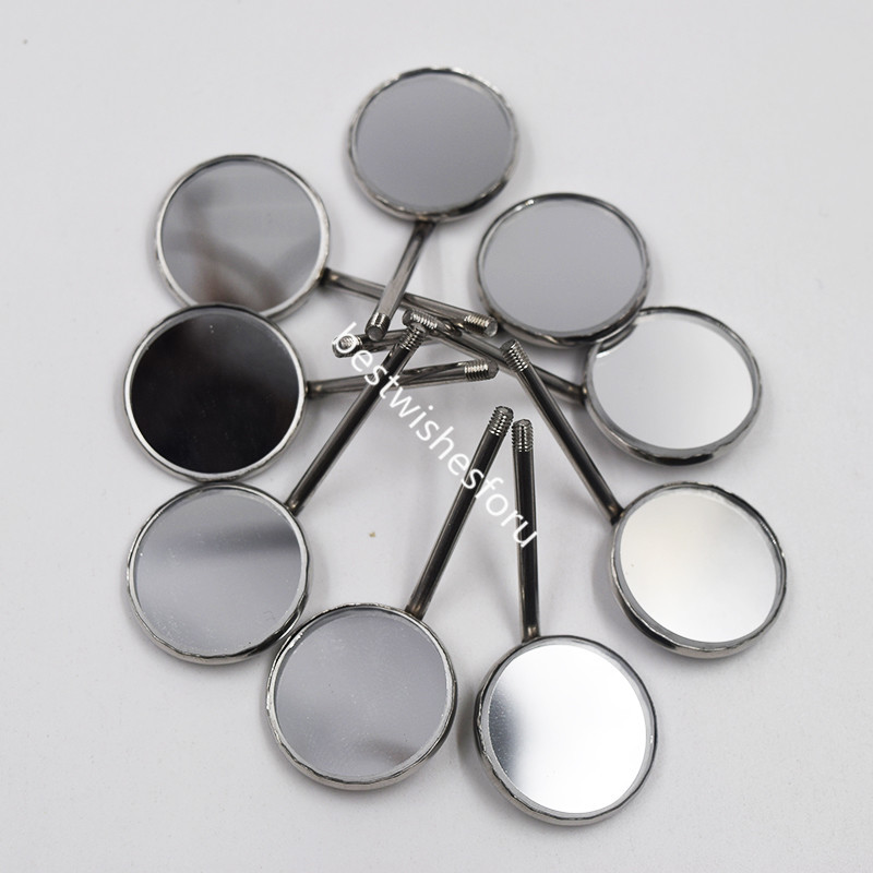 100 Pcs Dental Mirrors Stainless Steel Plain Surface Mouth Odontoscope Reflect