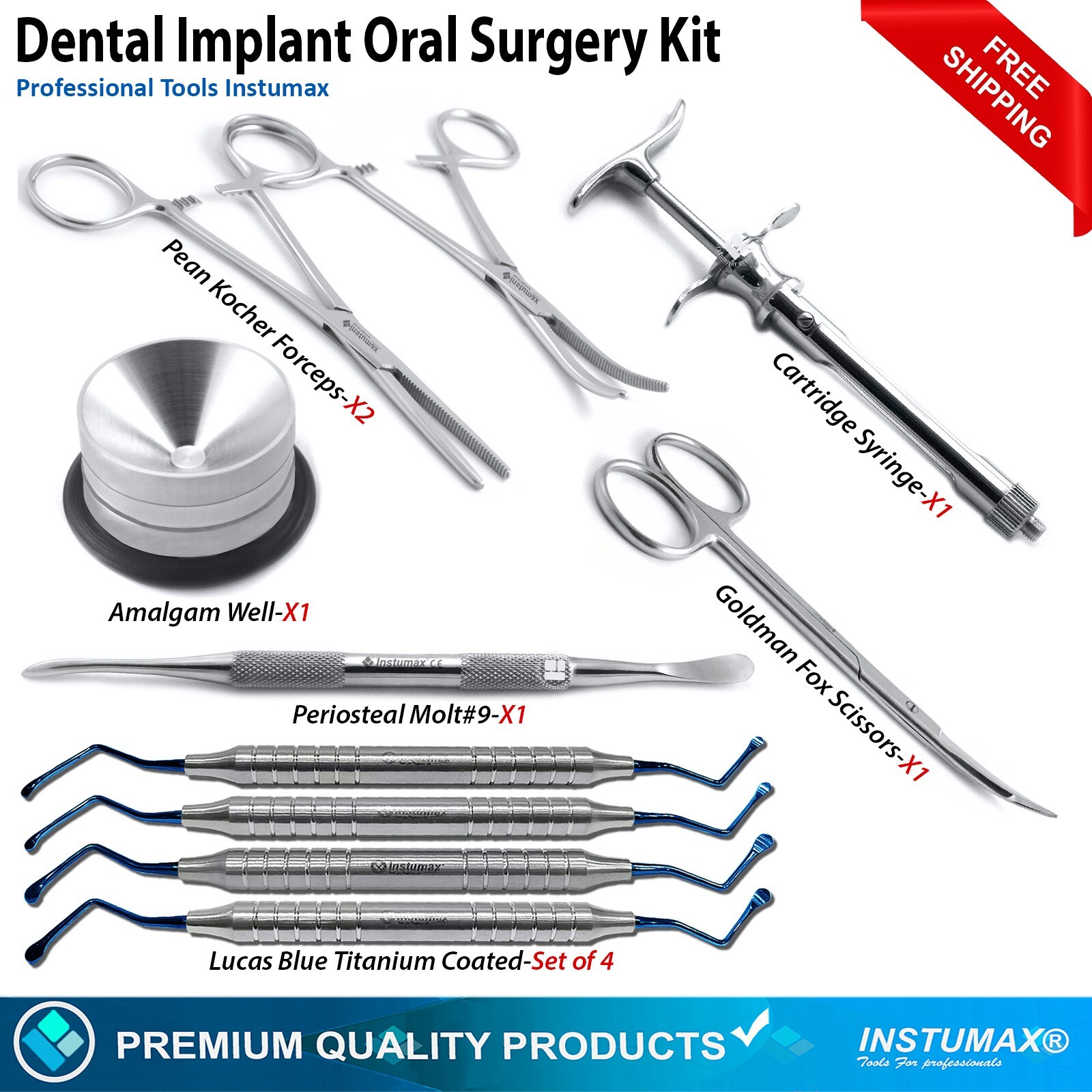 10 Pcs Dental Implant Oral Surgery Extracting Kit Dentistry Surgical Instruments