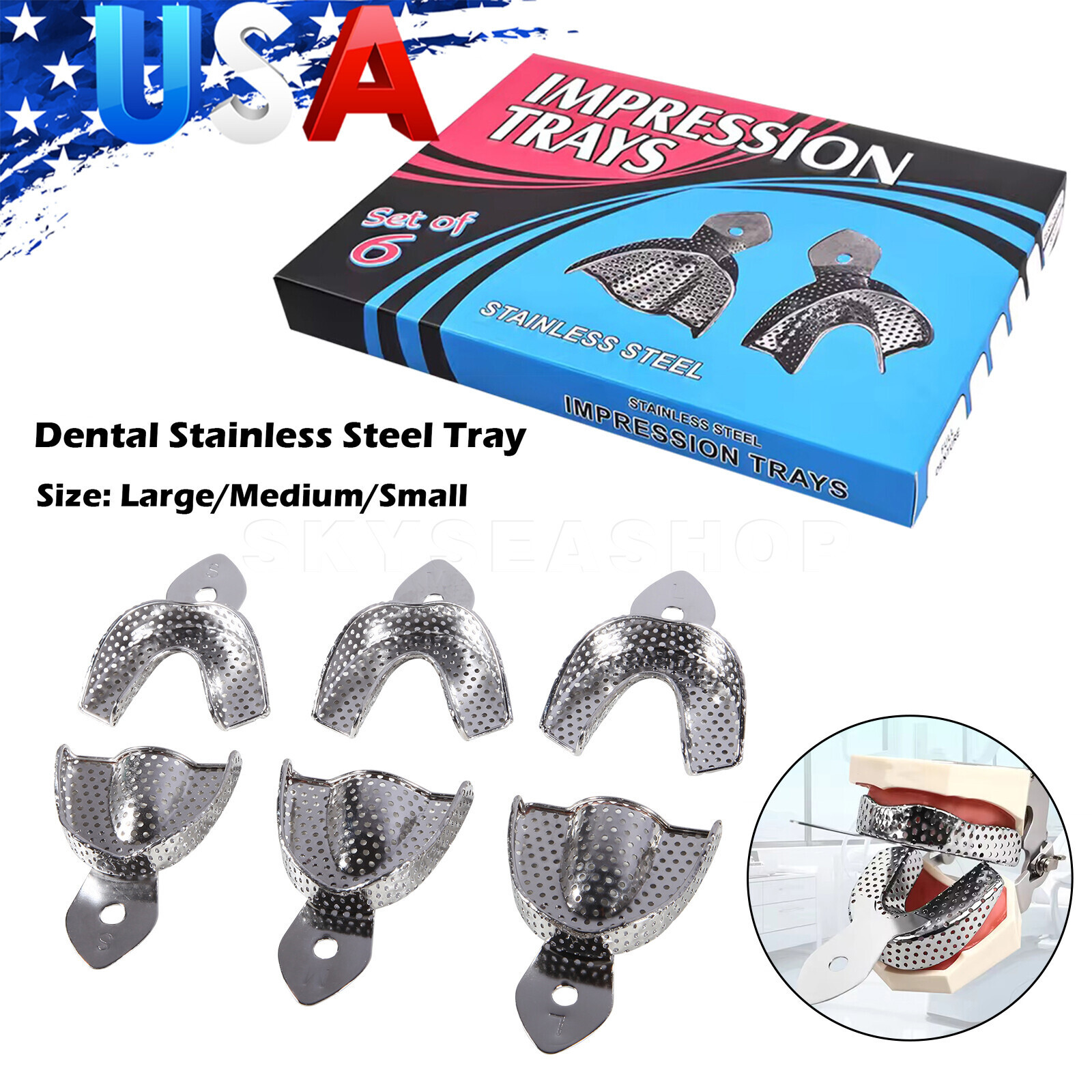 Autoclave Perforated Dental Impression Trays Upper + Lower
