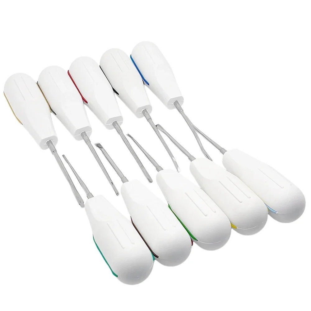 10Pc Dental Luxating Elevator Set Curved Root Elevators Surgical Stainless Steel