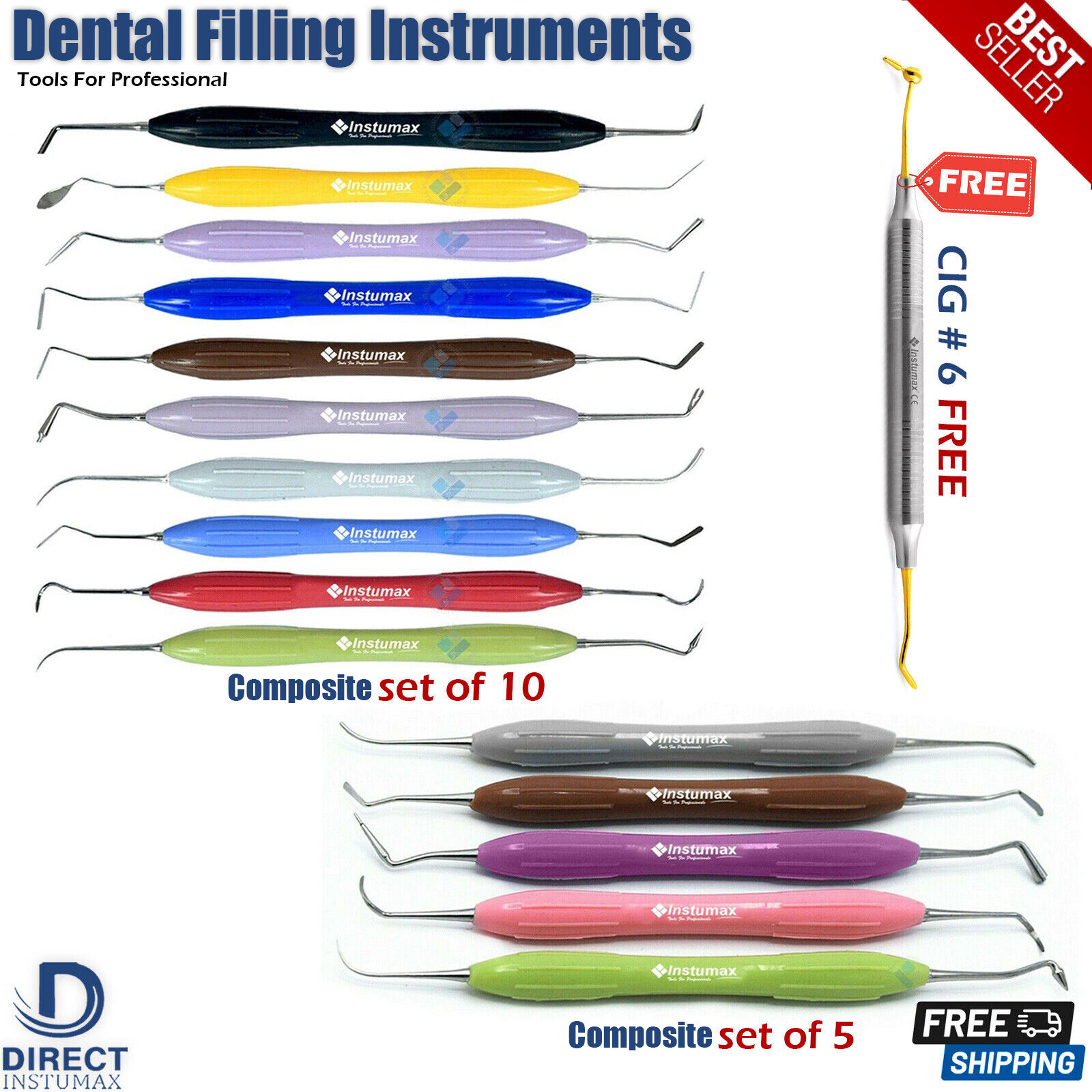 Dental Composite Filling Instruments Restoration Tools CiG#6 Titanium Coated