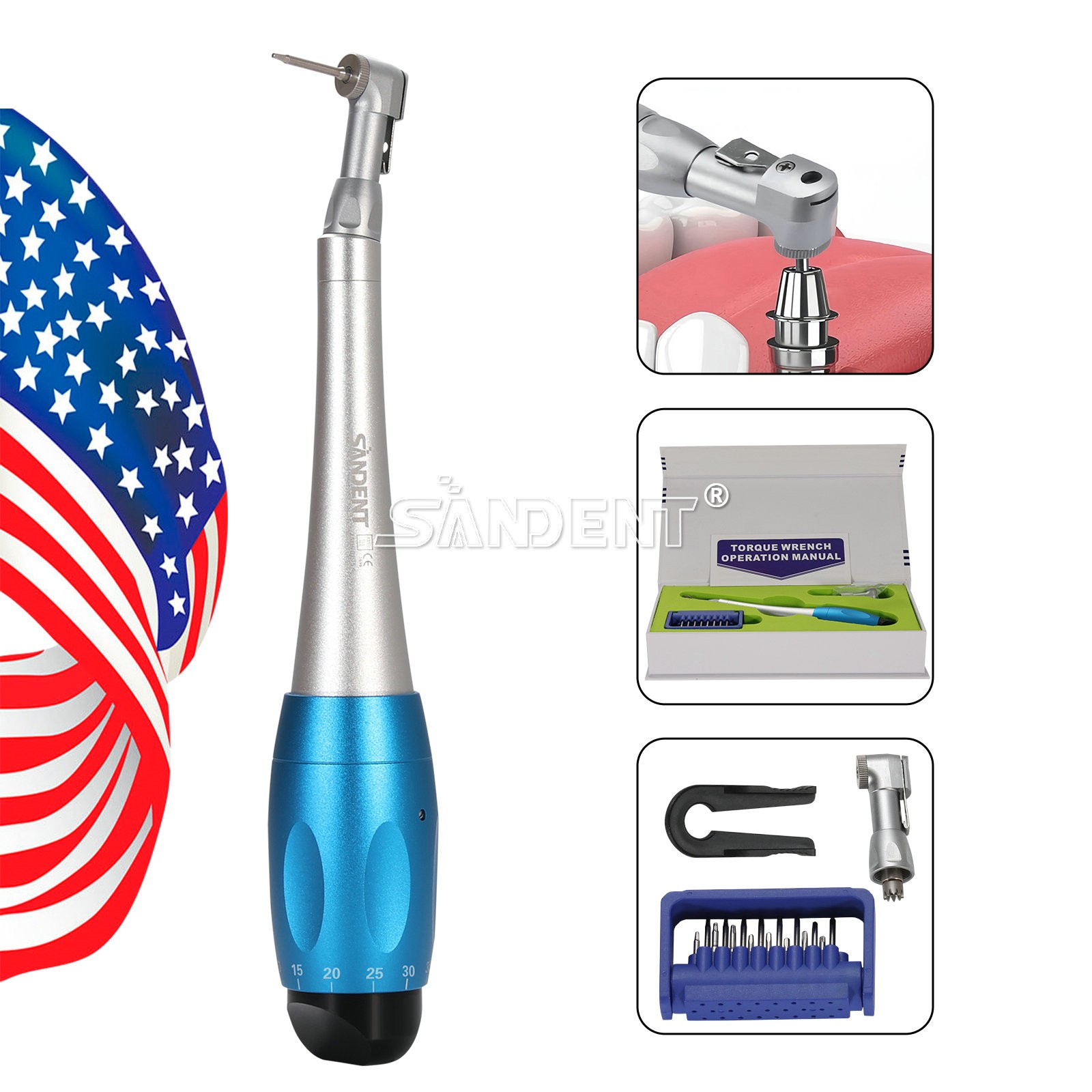 USA Universal Prosthetic Restoration Hand Driver Kit Dental Implant Handle Tools