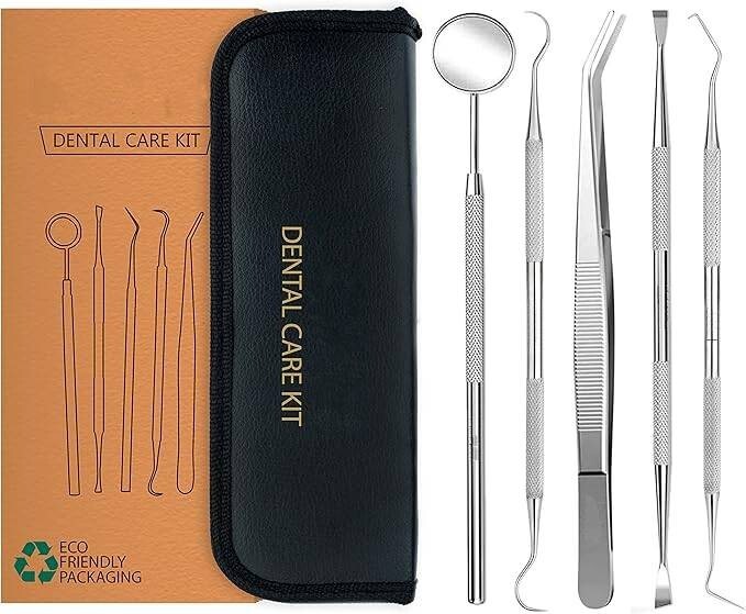 Herramientas dentales, removedor de placa, herramienta de limpieza de dientes.
