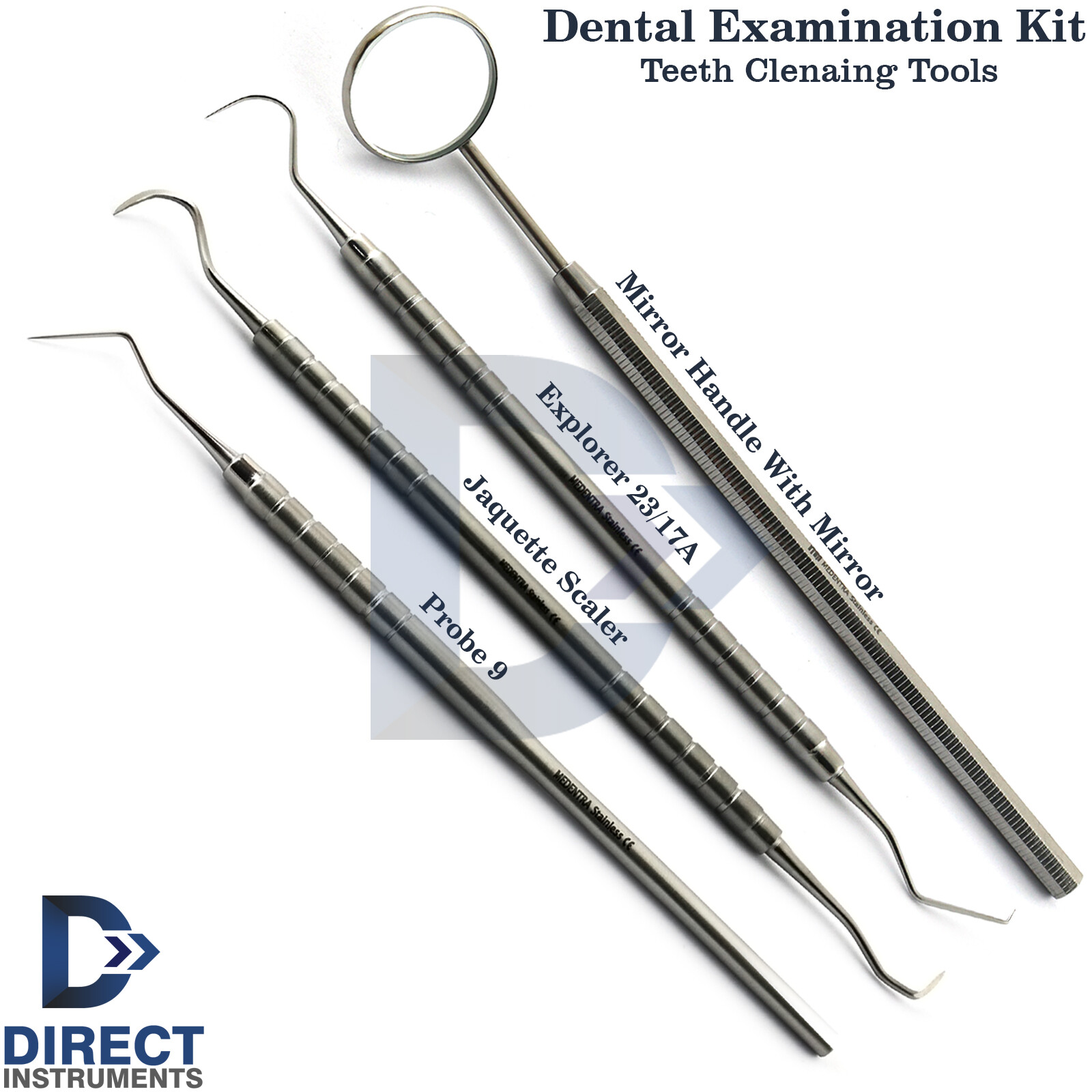 Dental Examination Kit Explorer Diagnostic Probes Teeth Cleaning Round Handle CE