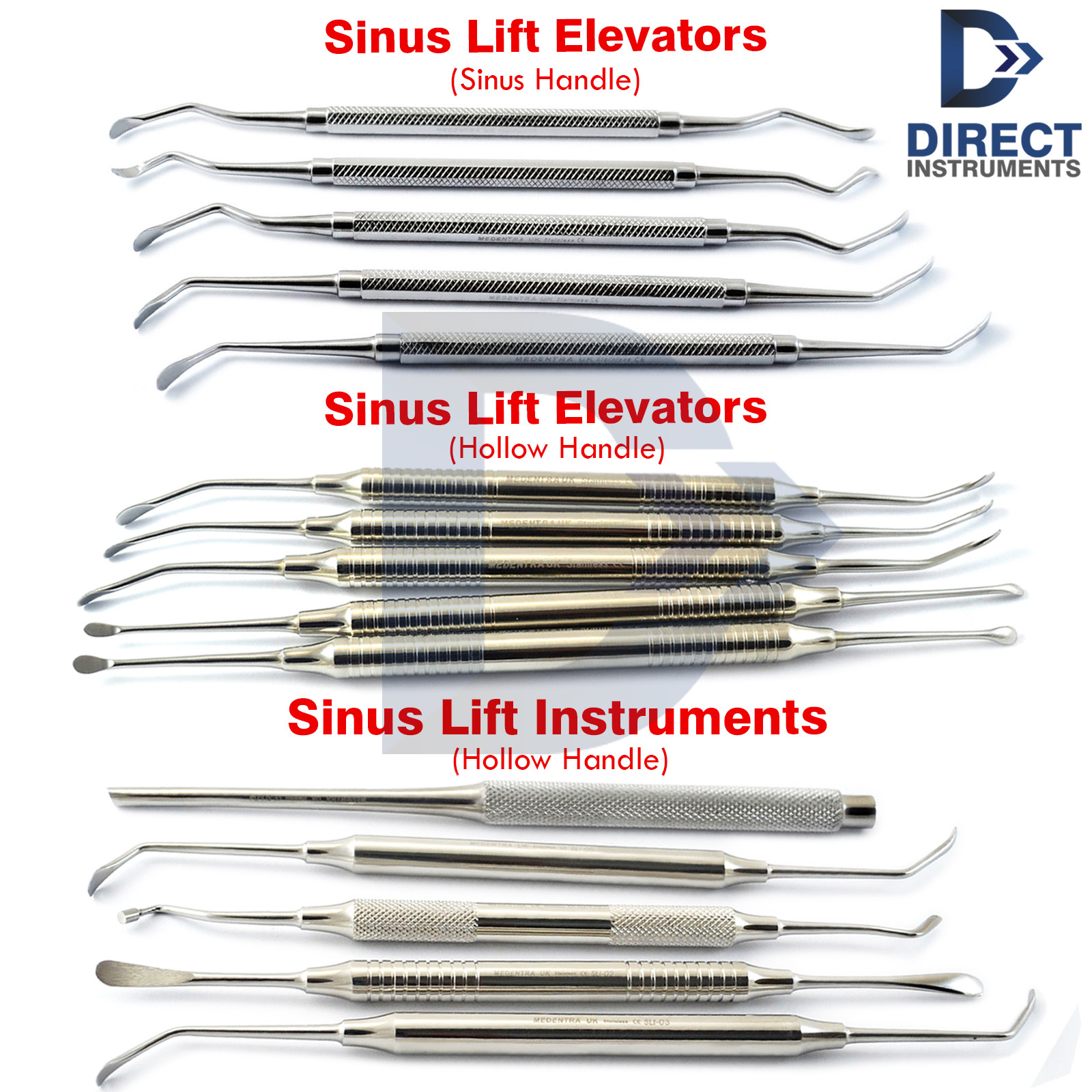 Dental Sinus Lift Instruments Implant Elevators Bone Augmentation Procedures Kit