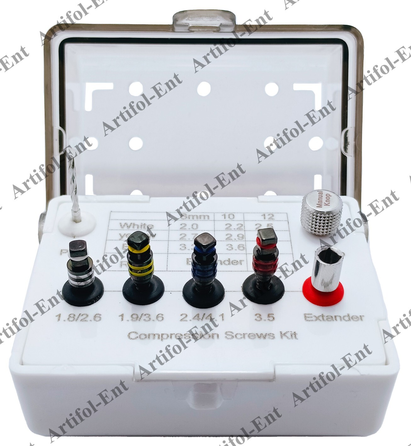 Dental Compression Screws Kit -7 Pcs Expander Screw Set with Plastic Box #OS1063