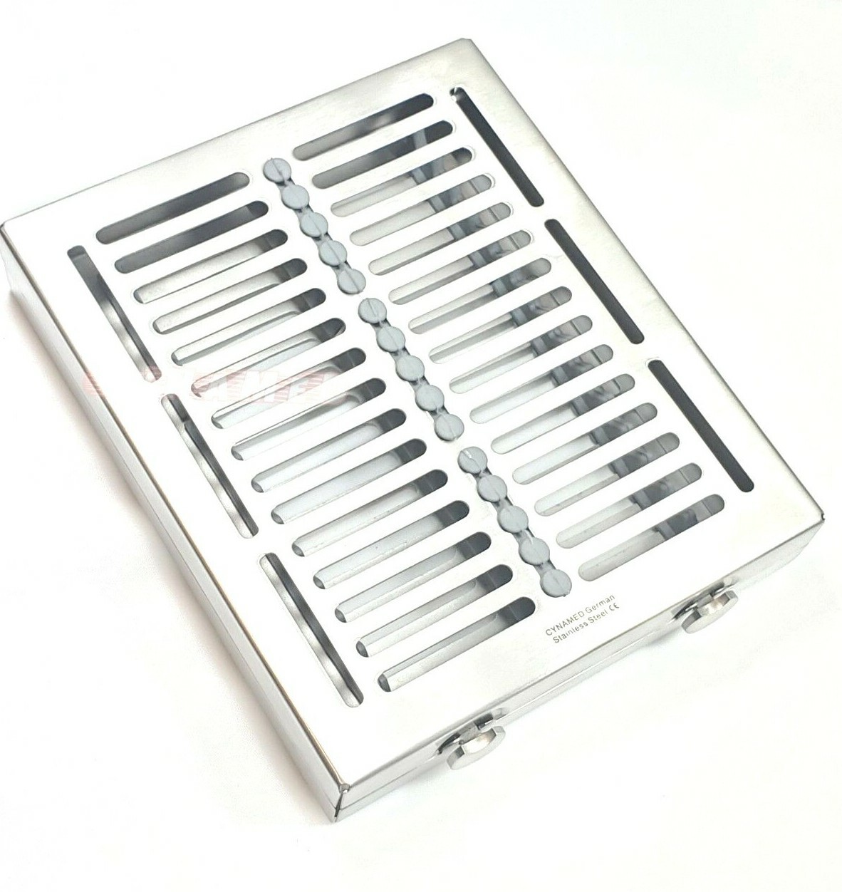 1 GERMAN DENTAL AUTOCLAVE STERILIZATION CASSETTES BOX FOR 15 INSTRUMENTS-GRAY