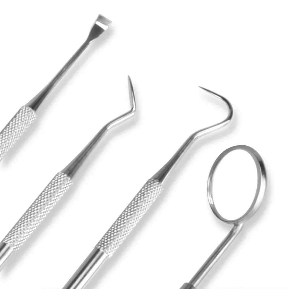 Dental Cleaning Kit 4pc Stainless Steel Tartar Scaler Teeth Whitening Tools Set