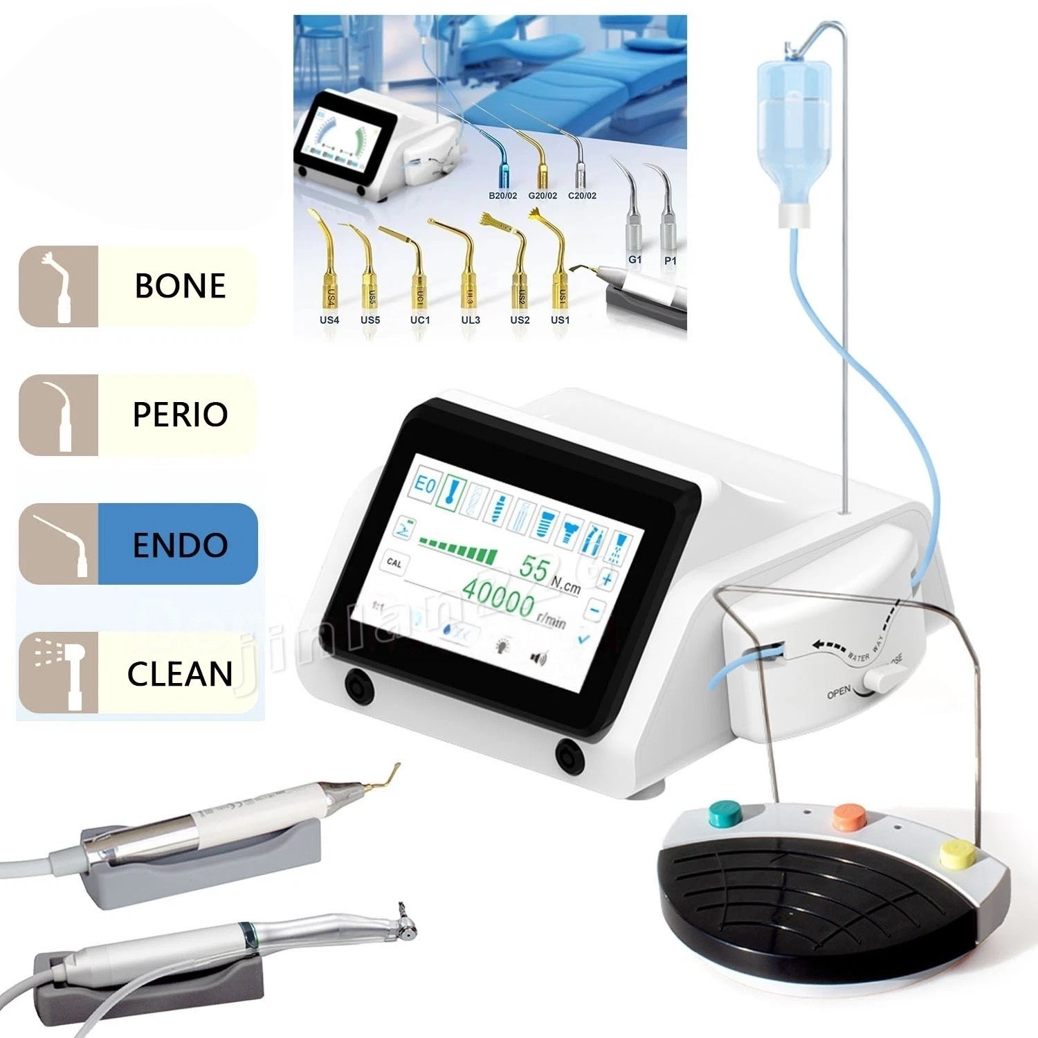 2IN1 Implant Motor LED Dental Surgical Piezo Bone Ultrasurgery 2 x LED Handpiece