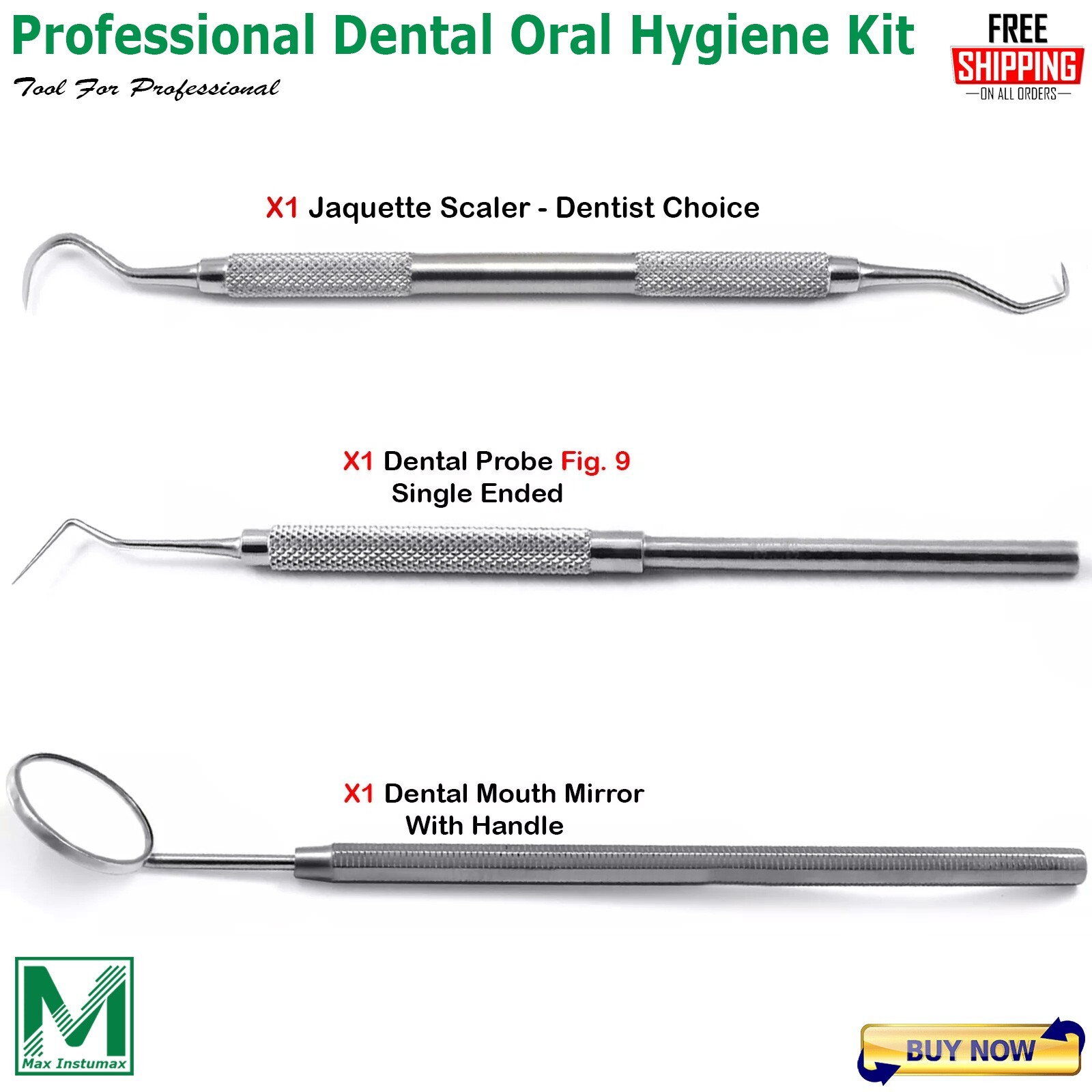 New Dental Tooth Cleaning Kit Dentist Scraper Pick Tool Calculus Plaque Remover