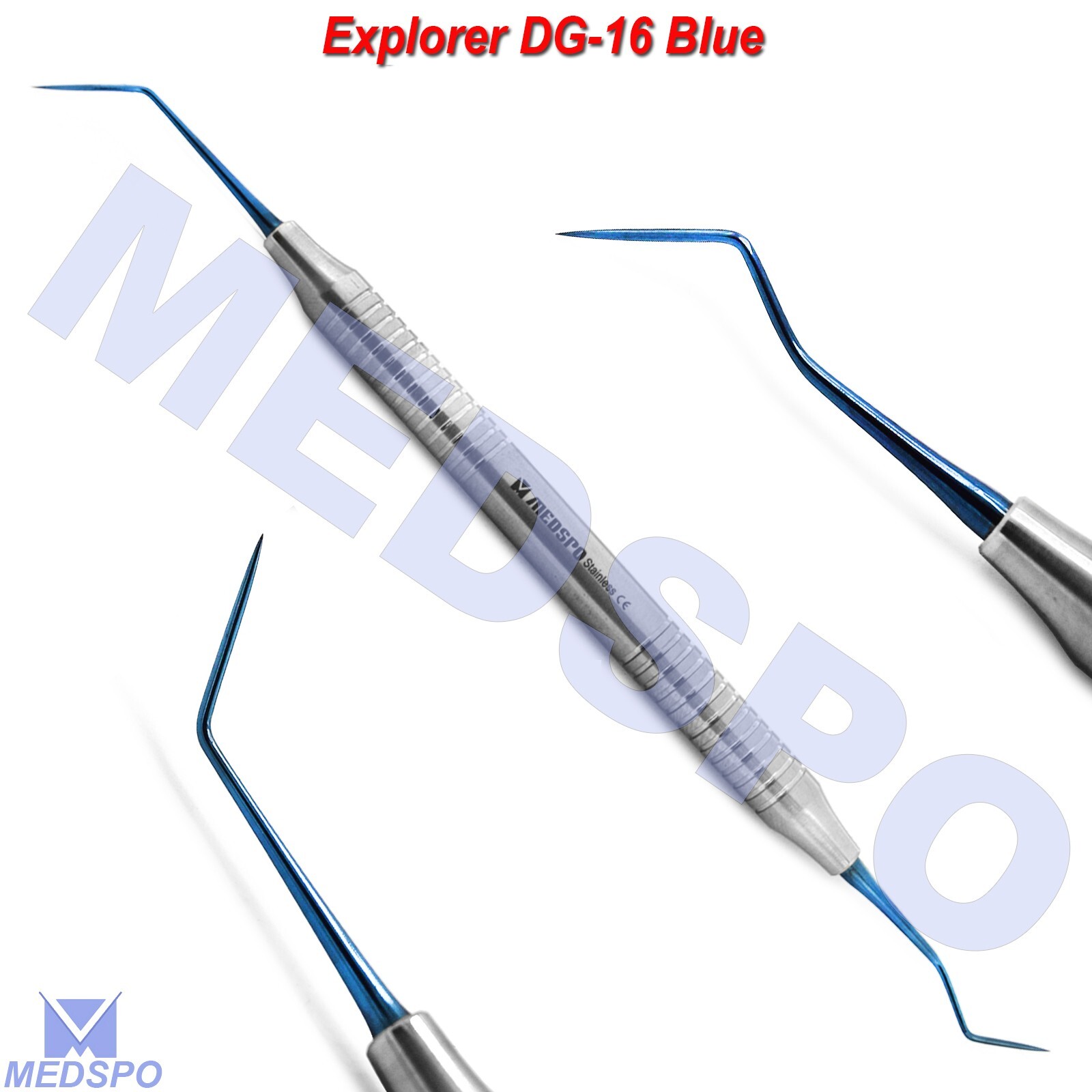 Dental Explorer DG-16 Blue Tip Endodontic Teeth Care Hollow Handle Double Ended