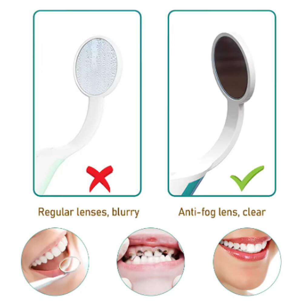 1/2pc Dental Mirror with Light Tool LED Lighted Teeth Inspection Mirror Anti Fog