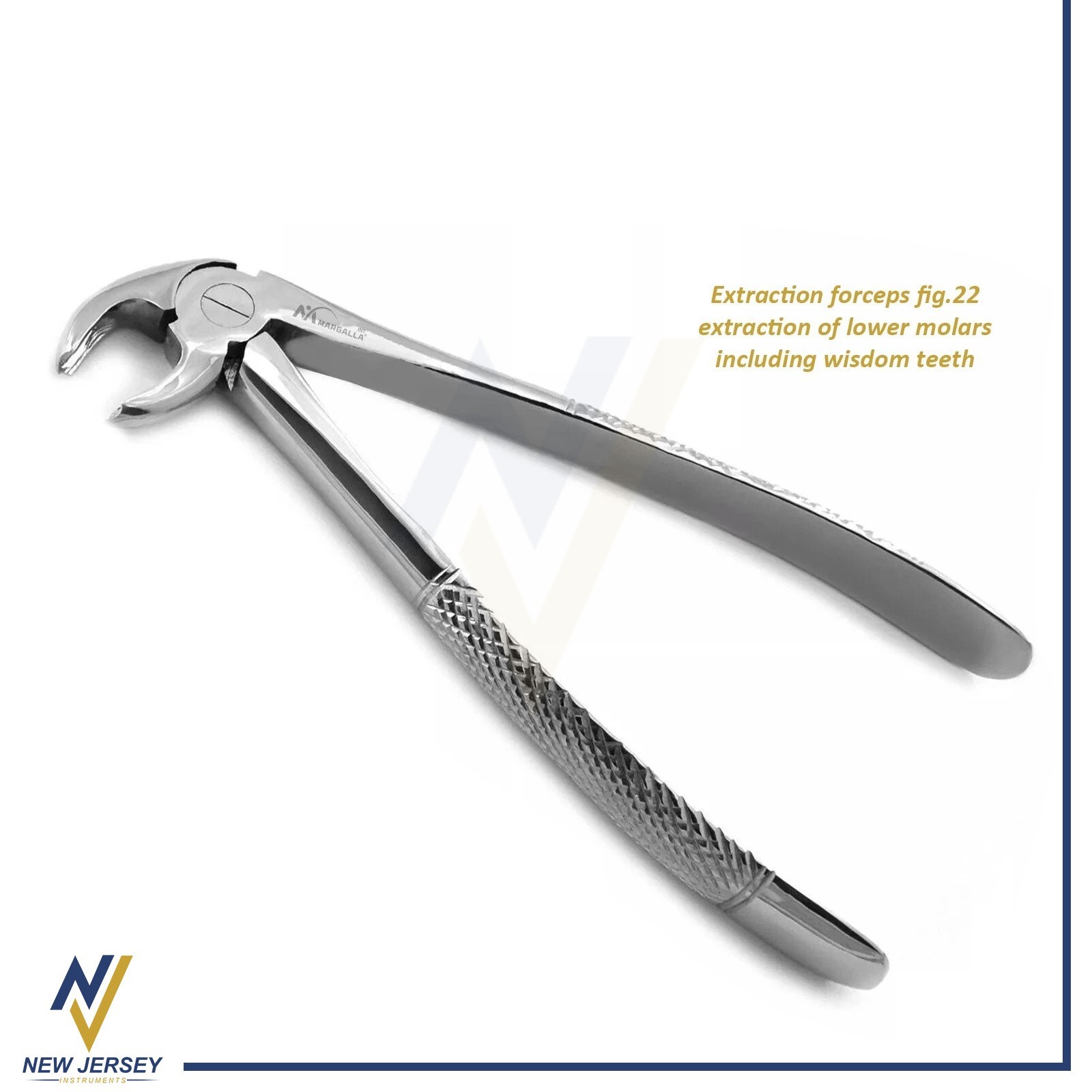 Dental Tooth Extraction Forceps Fig.22 For Upper Molars Jaws Surgical Instrument