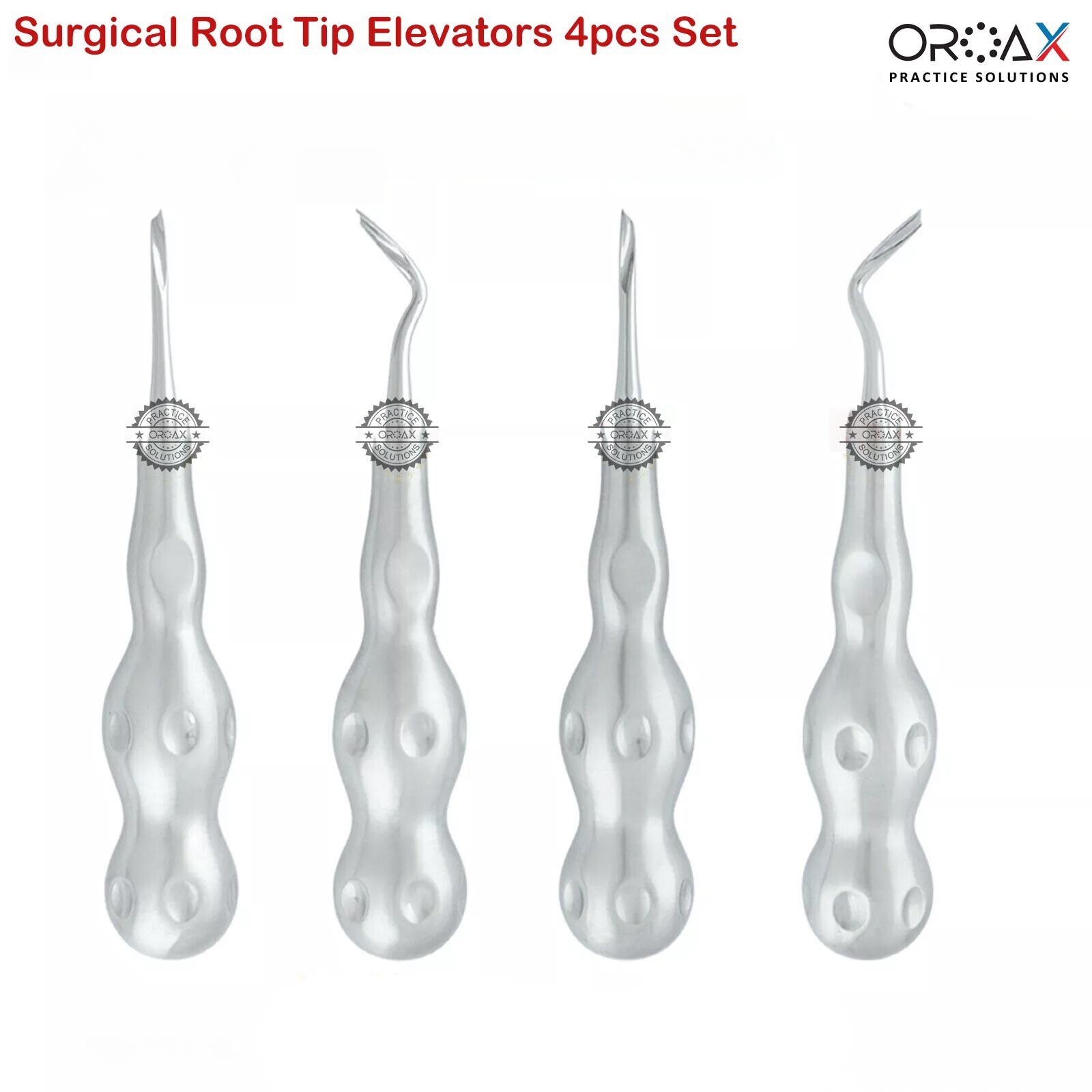 Dental Teeth Extraction Root Elevator Tooth Loosening Oral Surgical 4Pcs Set