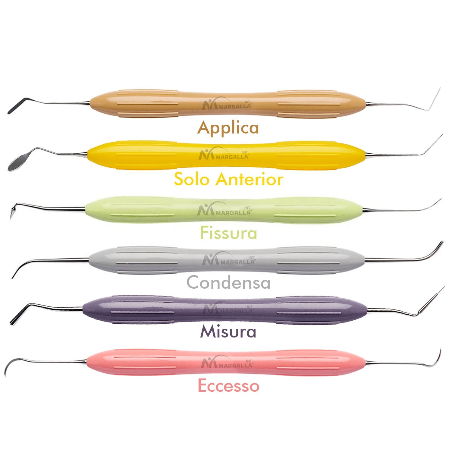 LM Arte Set of 6 Composite Filling & Restorative Instrument Silicone Handle