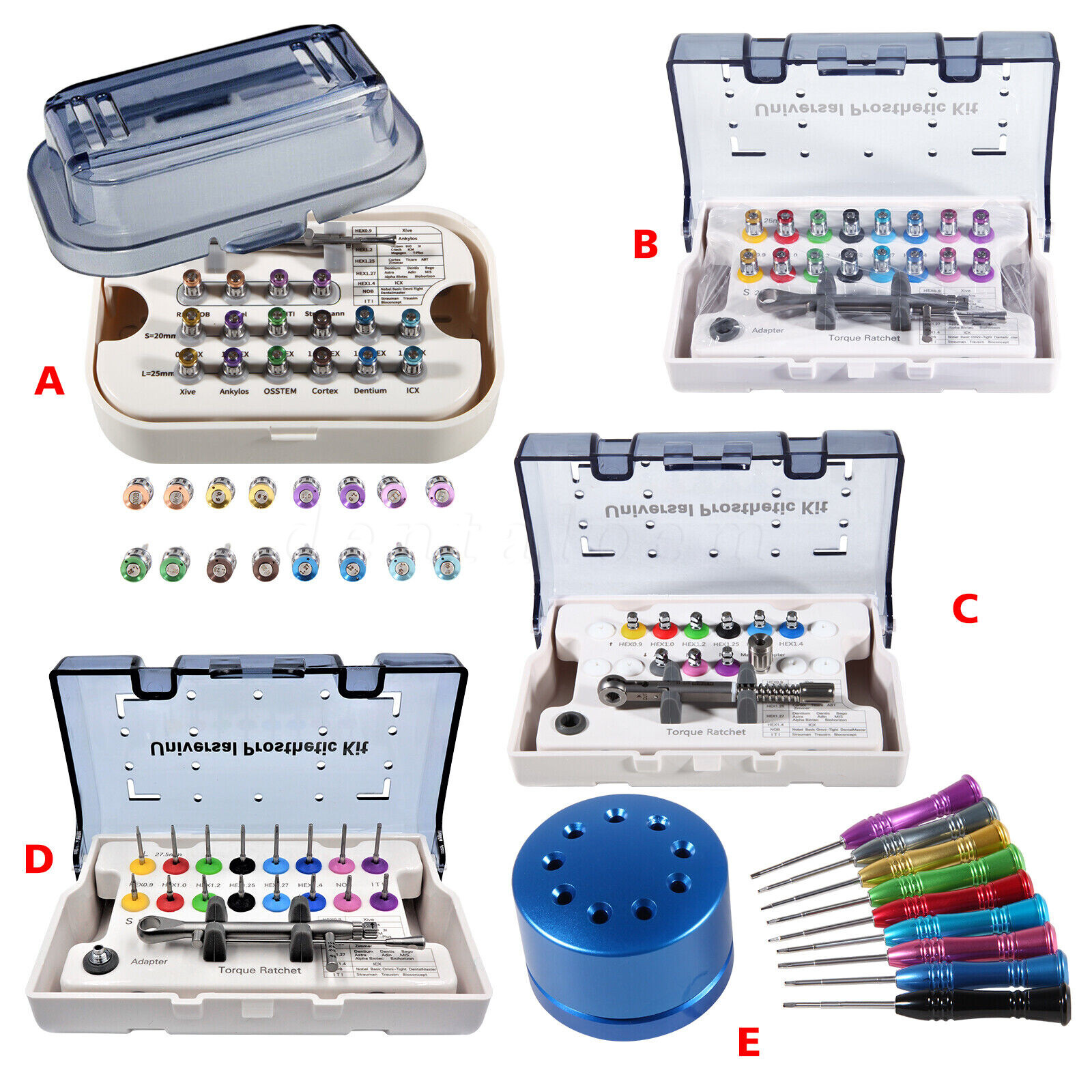 Dental Rainbow Implant Restoration tool kit Universal Implant Torque Screwdriver