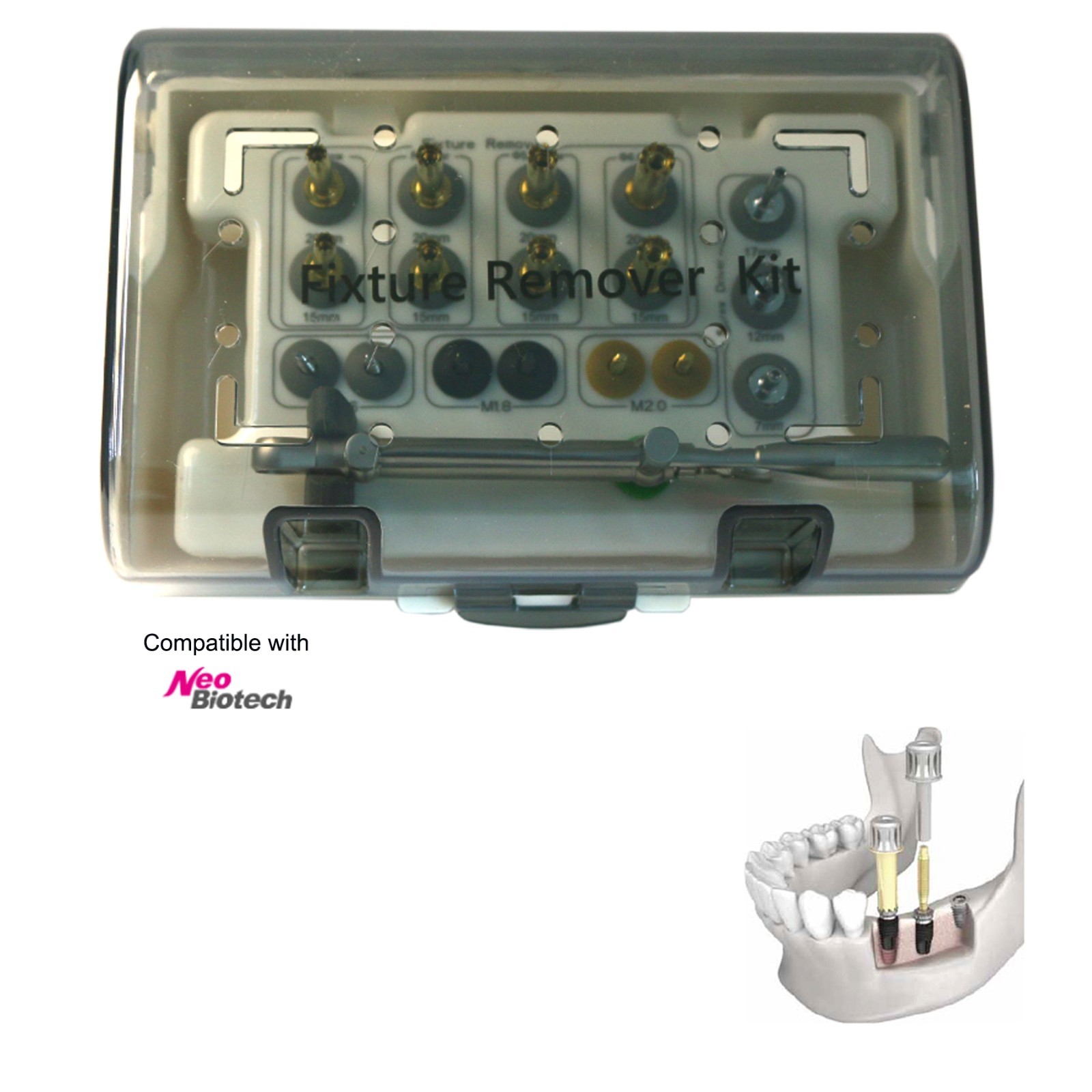 NeoBiotech FR Implant Fixture Remover Kit Compatible with Internal Hex Tools New