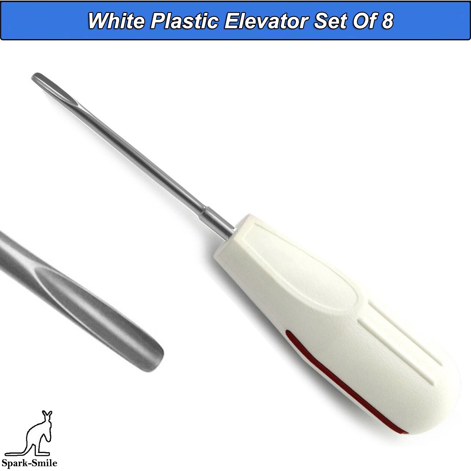 Dental White Plastic Luxating Root Extracting Oral Surgery Elevators Set Of 8
