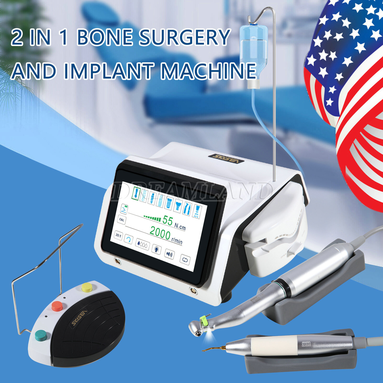 SKYSEA Dental Piezo Motor Surgery & Implant Device 2 IN 1 Bone Cutter Touch
